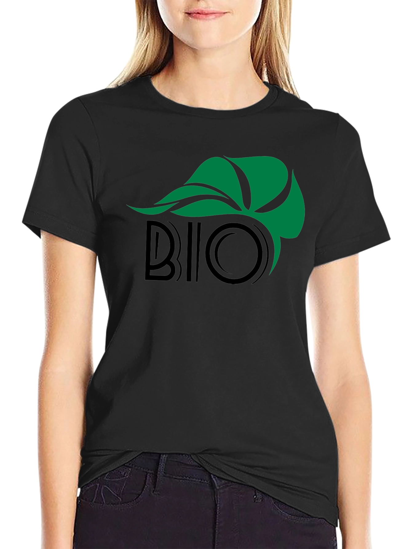 Black Eco-Friendly Bio Graphic Black T-Shirt view 2
