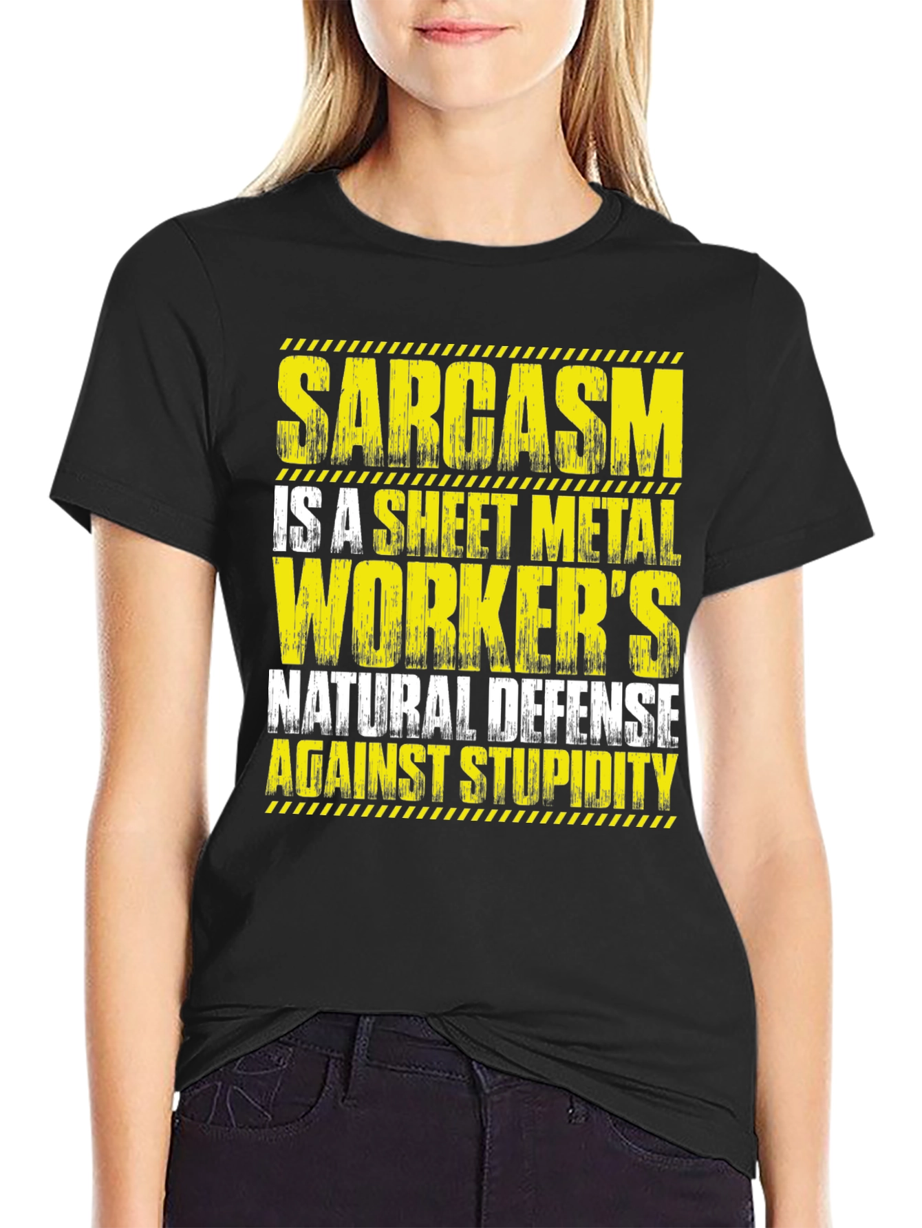 Black Sarcasm Sheet Metal Worker's T-Shirt view 2