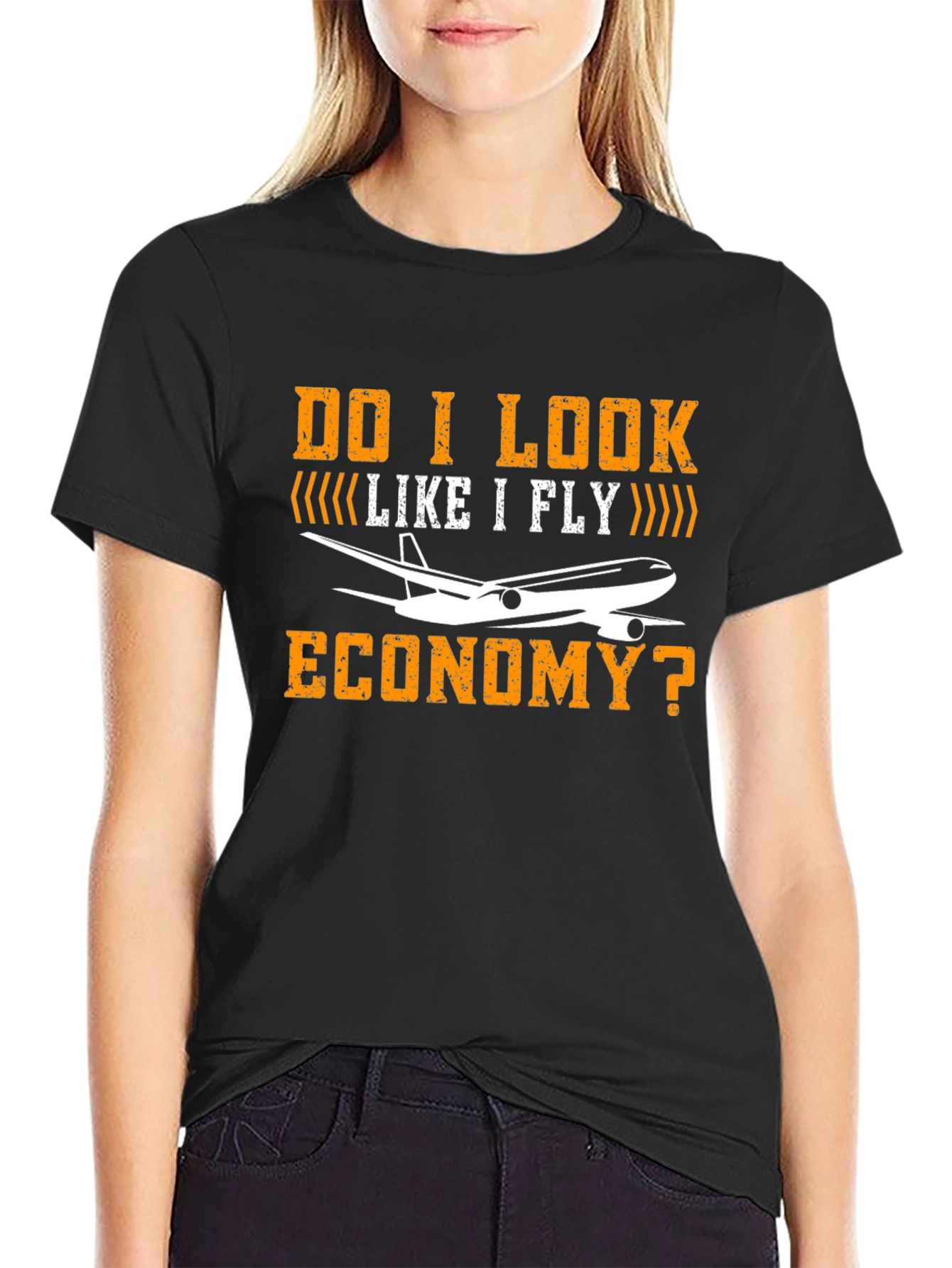 Black Do I Look Like I Fly Economy T-Shirt view 2