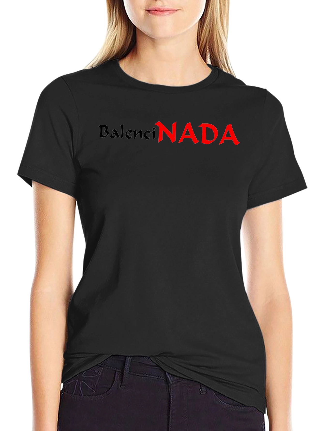 Black BalenciNADA Graphic Tee - Black Short Sleeve Crew Neck T-Shirt view 2