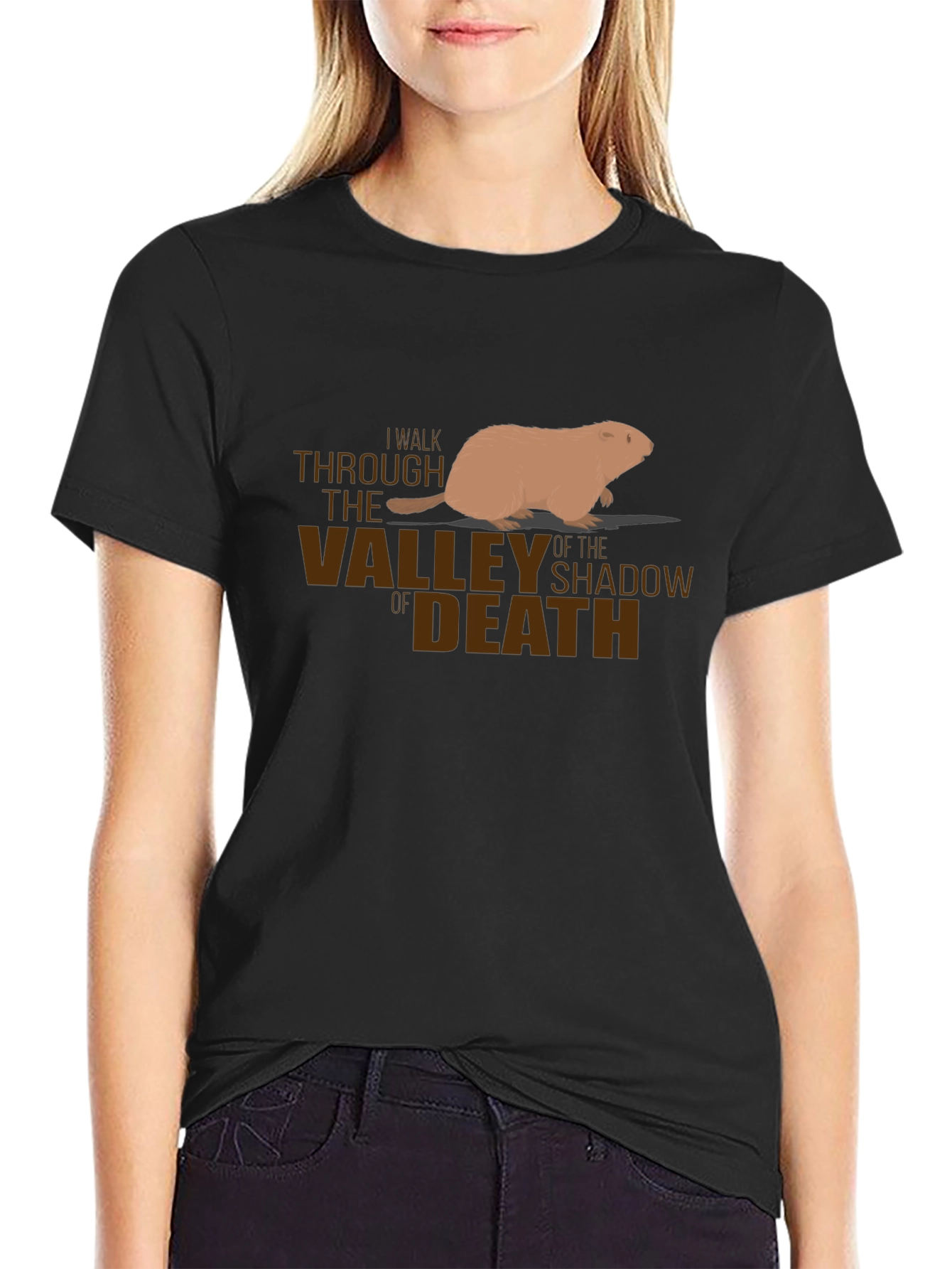 Black I Walk Through The Valley Of The Shadow Of Death T-Shirt view 2