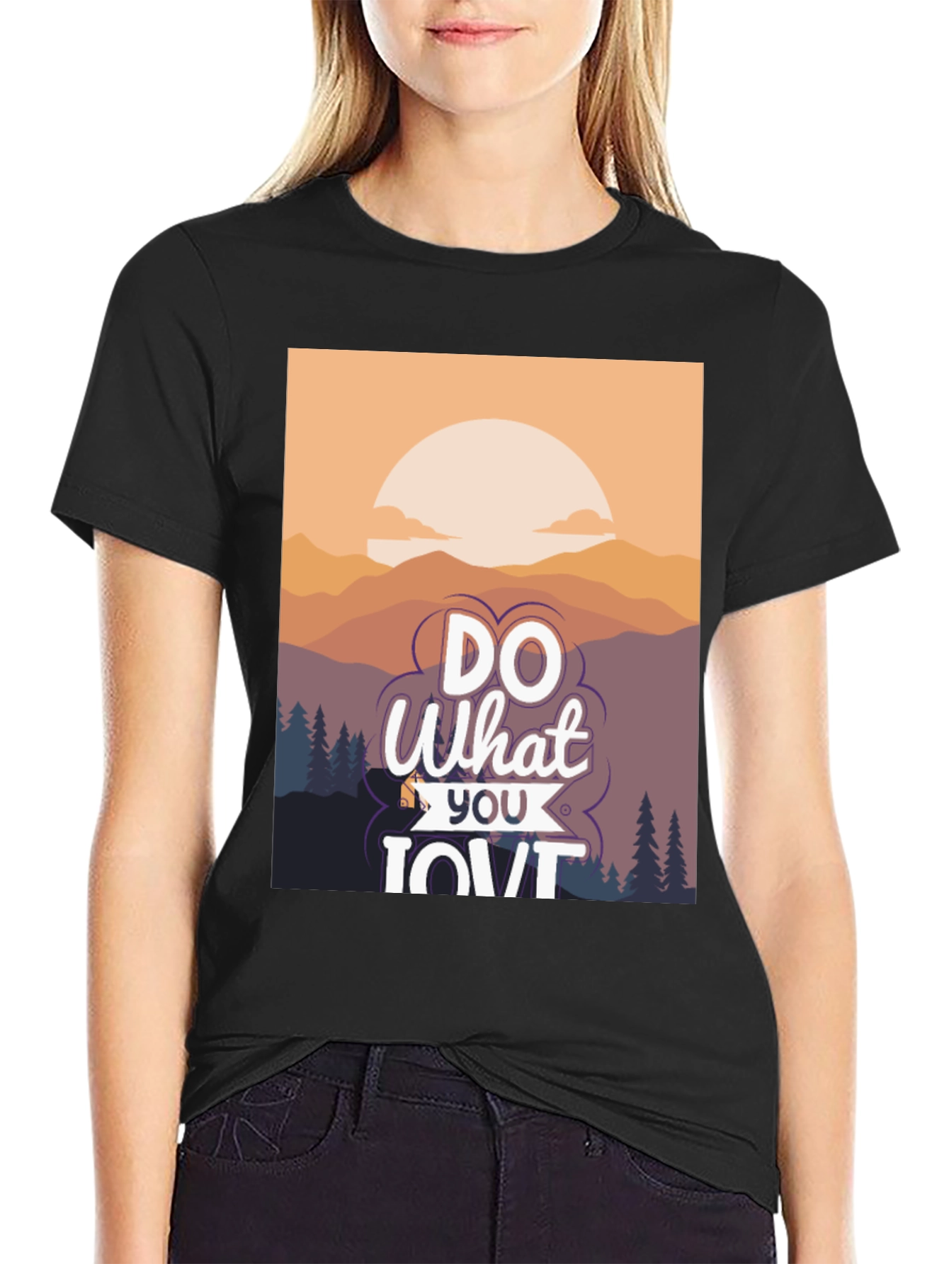 Black Do What You Love Graphic Tee - Black T-Shirt view 2