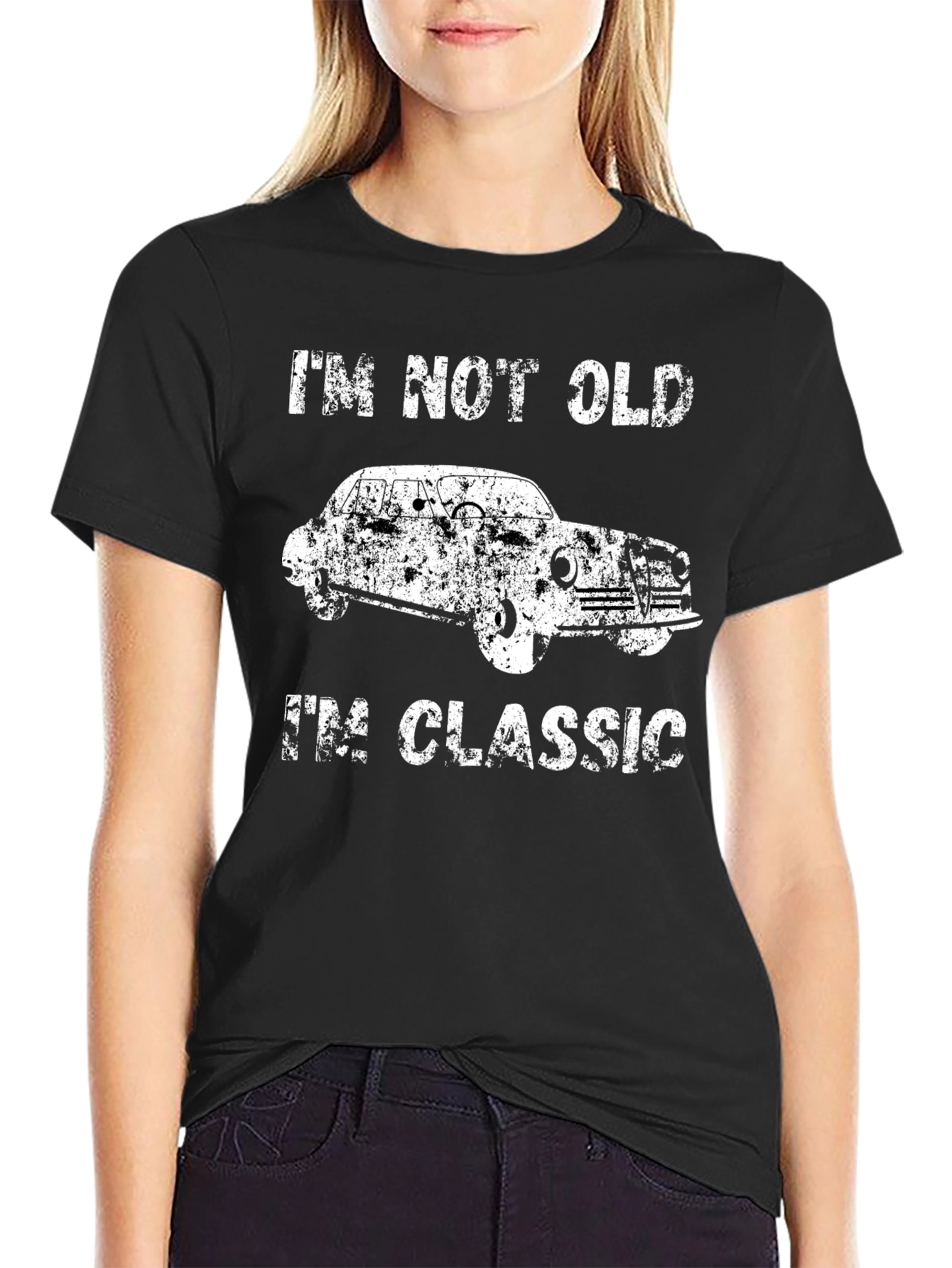 Black Classic Car T-Shirt - I'm Not Old, I'm Classic view 2