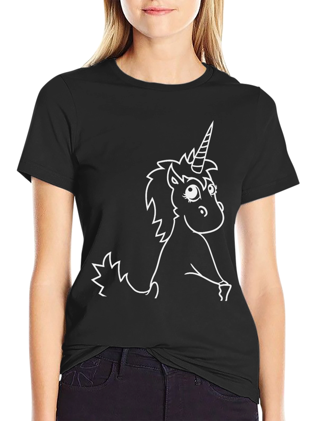 Black Unicorn Graphic Tee - Men's Black T-Shirt view 2