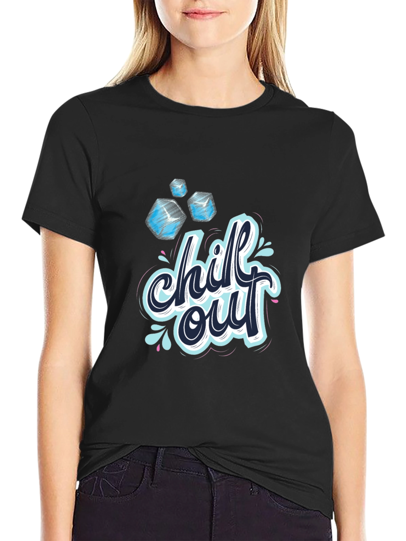 Black Chill Out Graphic T-Shirt - Cool & Casual view 2