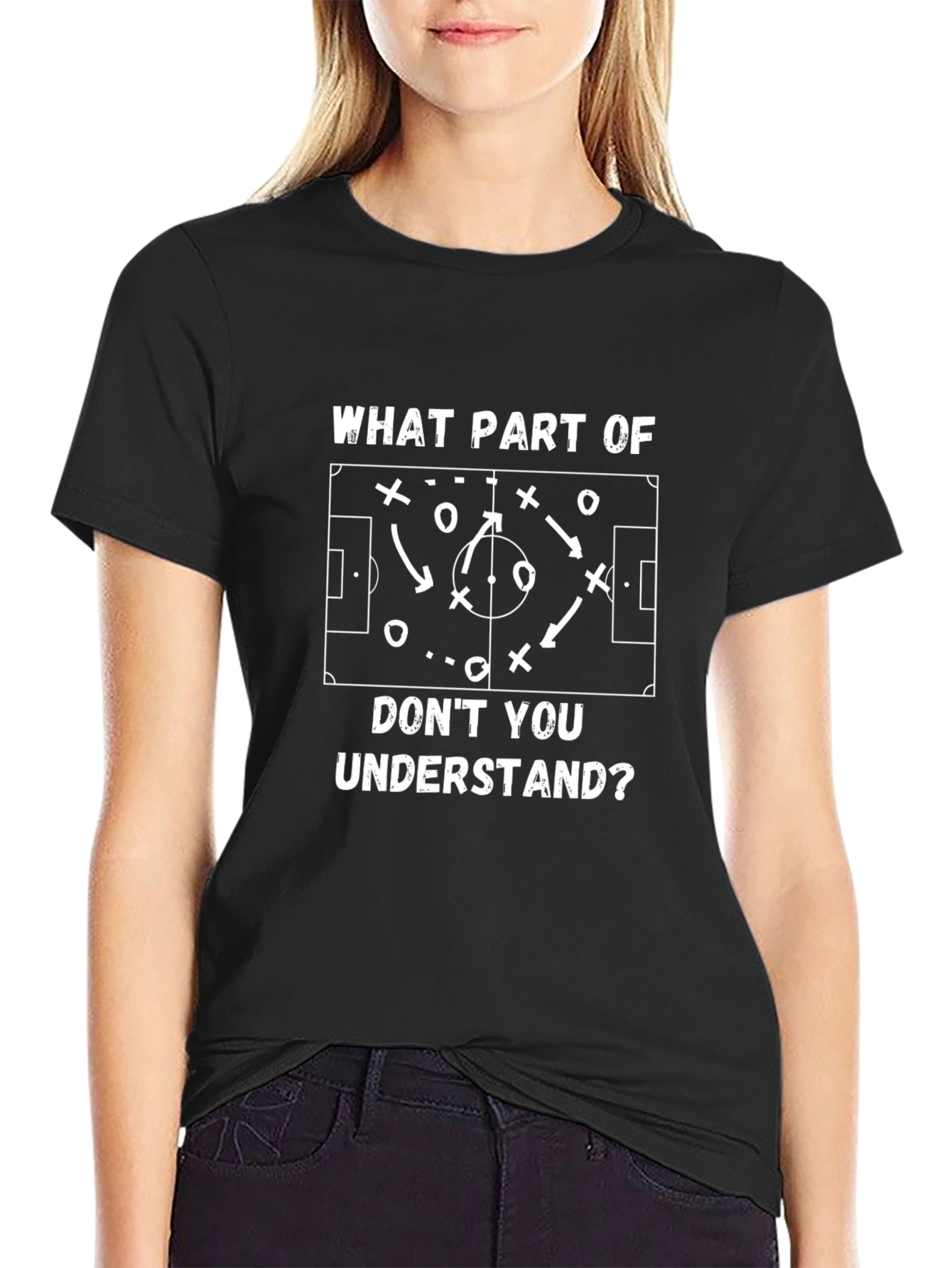 Black Soccer Strategy T-Shirt - "What Part Don't You Understand?" view 2