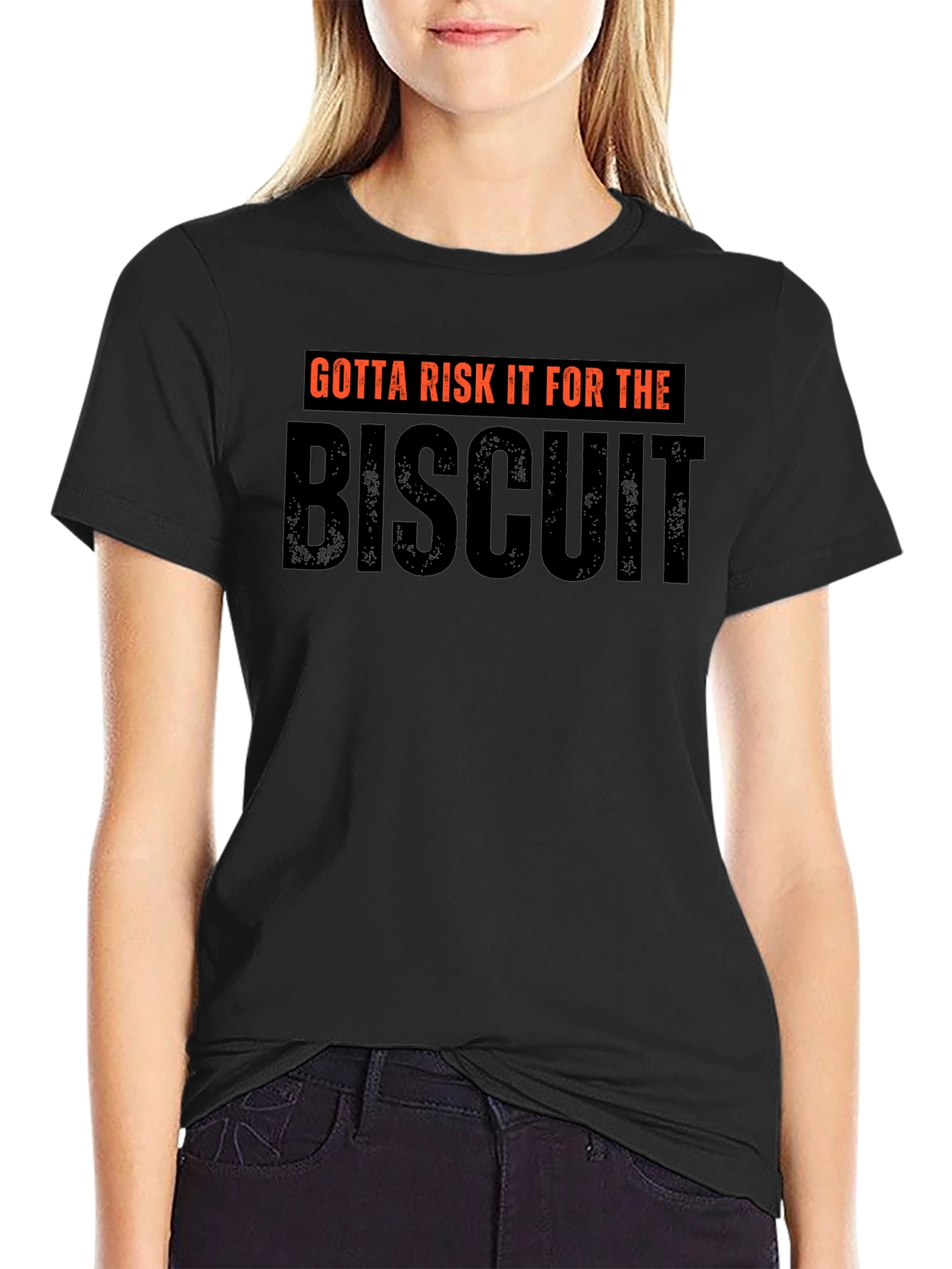 Black Gotta Risk It For The Biscuit Black Tee view 2