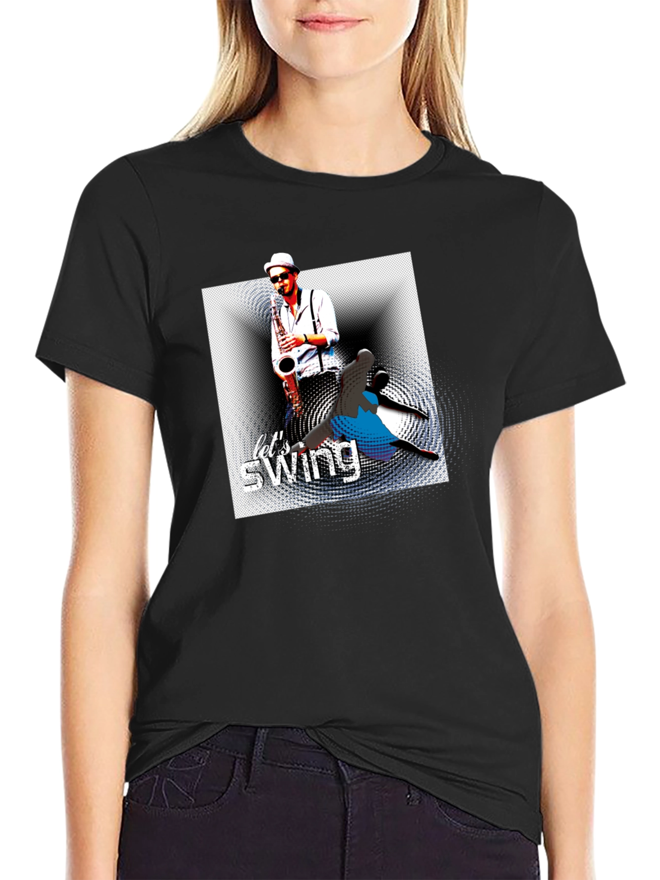 Black Let's Swing Graphic T-Shirt - Black view 2