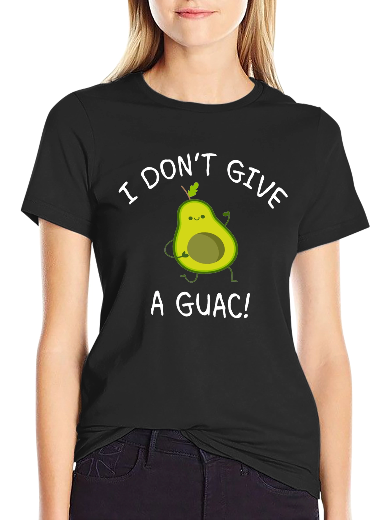Black Funny Avocado Graphic T-Shirt view 2