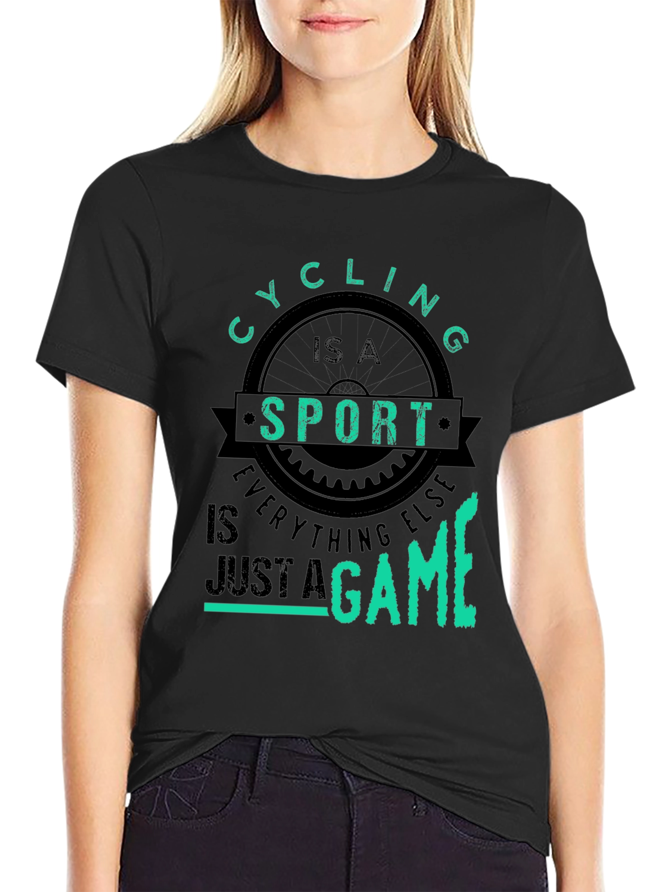 Black Cycling is a Sport T-Shirt view 2