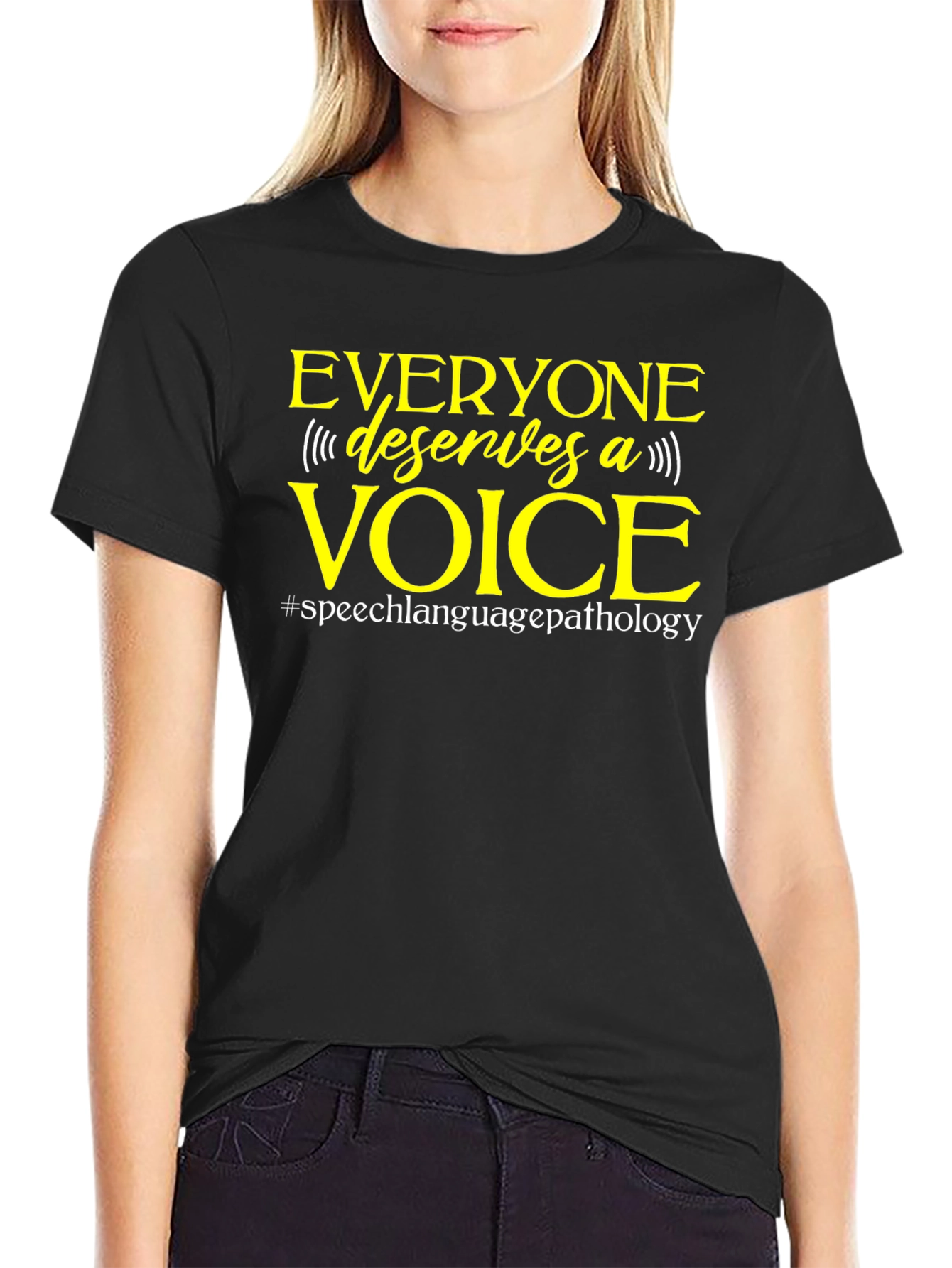 Black Everyone Deserves A Voice T-Shirt view 2