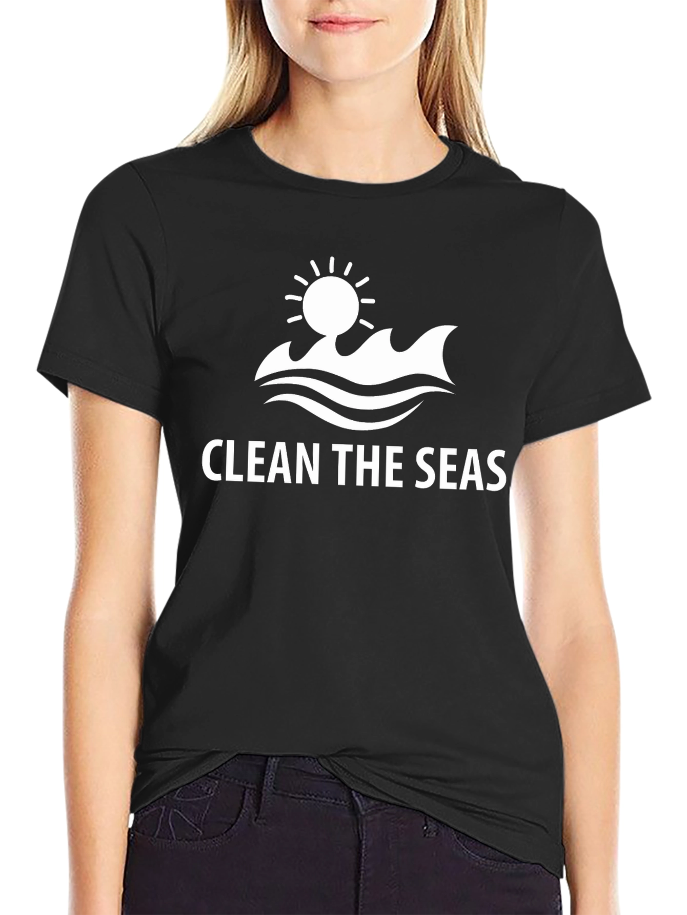Black Clean the Seas Graphic Tee - Black view 2
