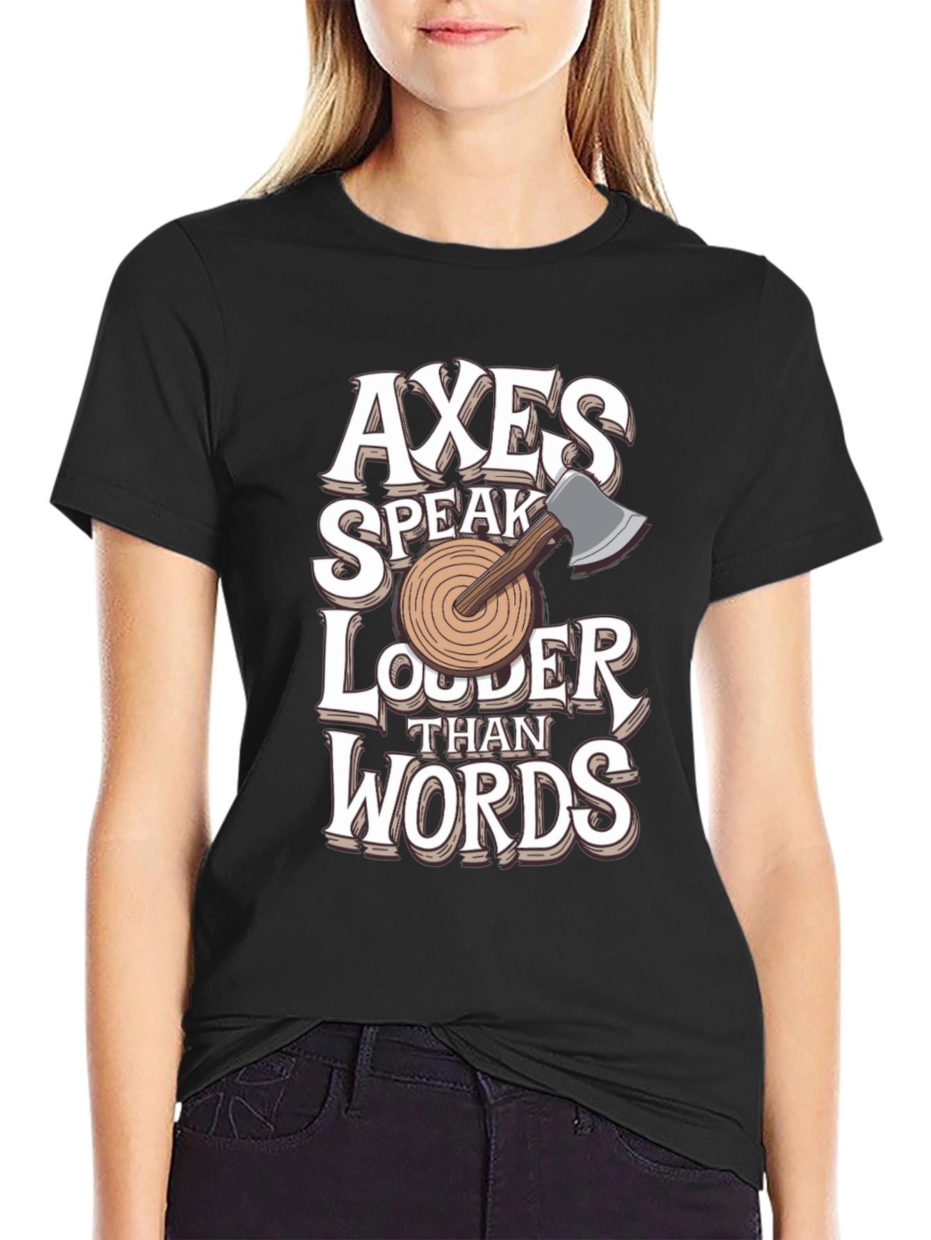 Black Axes Speak Louder Than Words Graphic Tee view 2