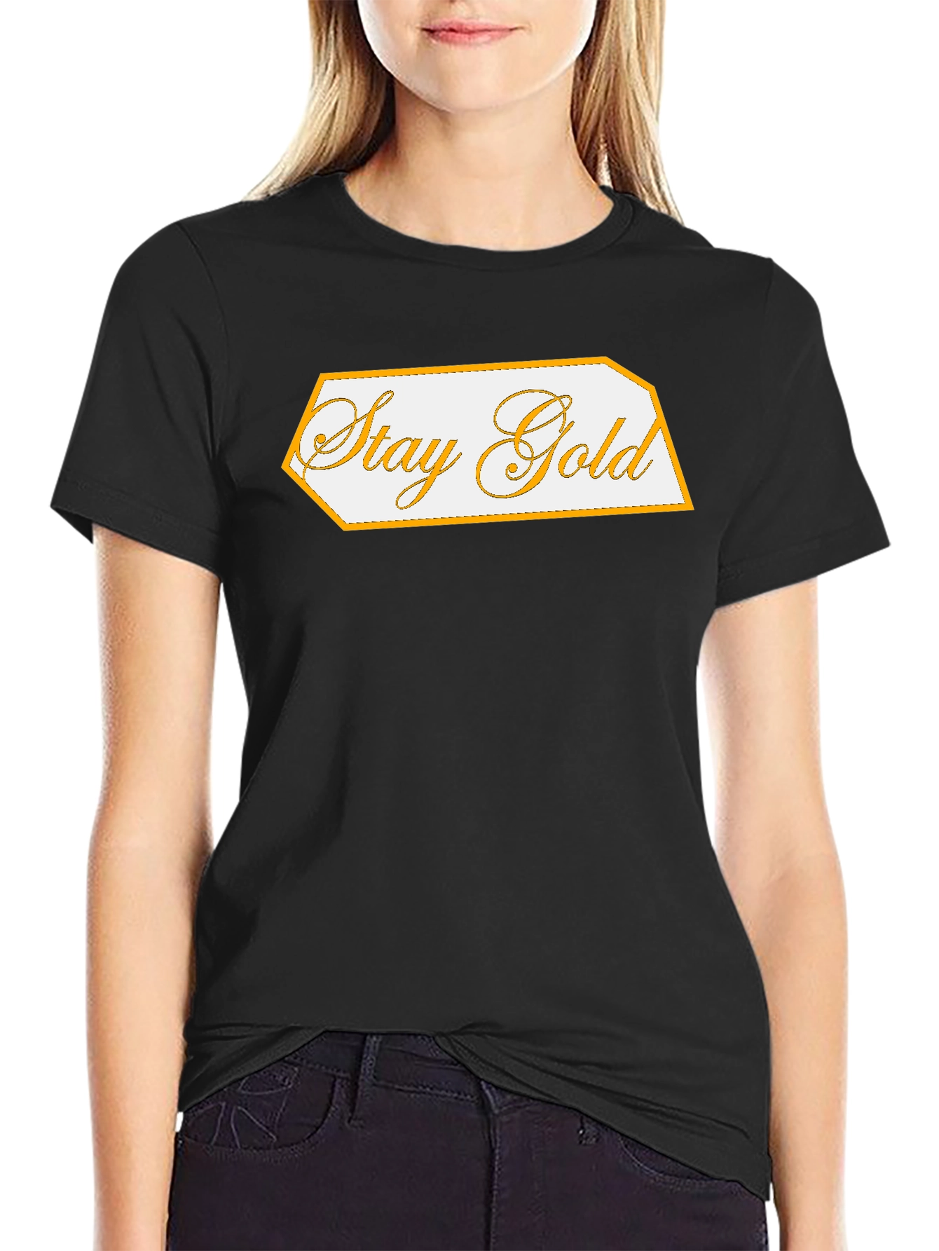 Black Stay Gold Graphic Tee - Classic Black view 2