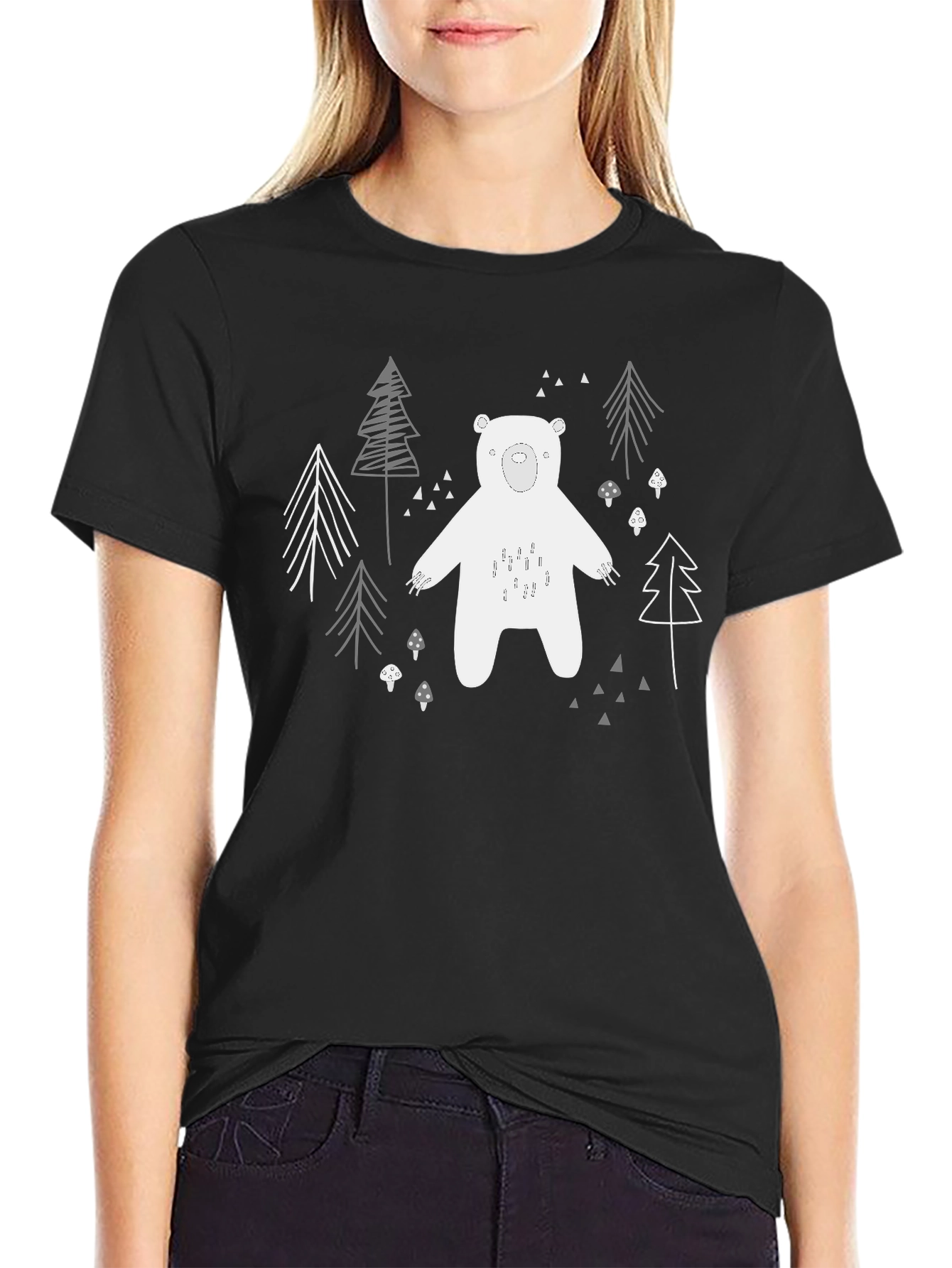 Black Bear Graphic Black T-Shirt view 2