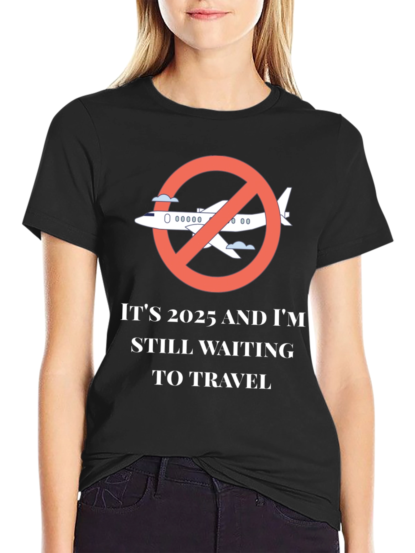 Black Travel Ban T-Shirt - 2025 Waiting to Travel view 2