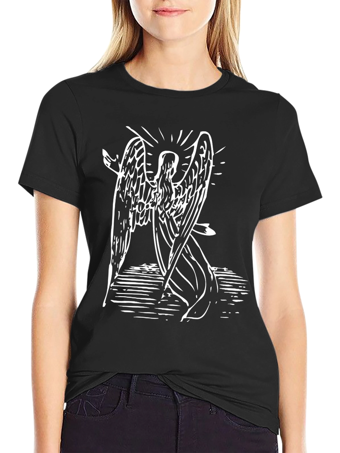 Black Angel Graphic Black T-Shirt view 2
