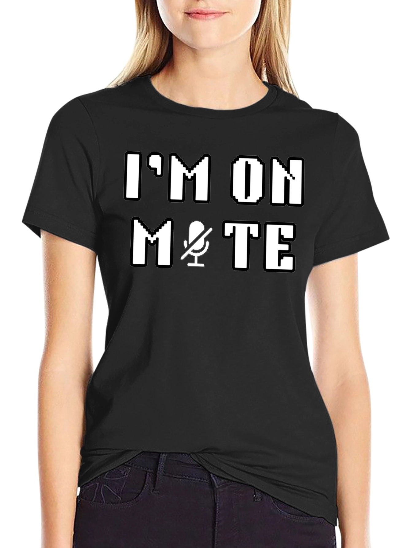 Black I'm On Mute T-Shirt - Funny Tech Humor Tee view 2
