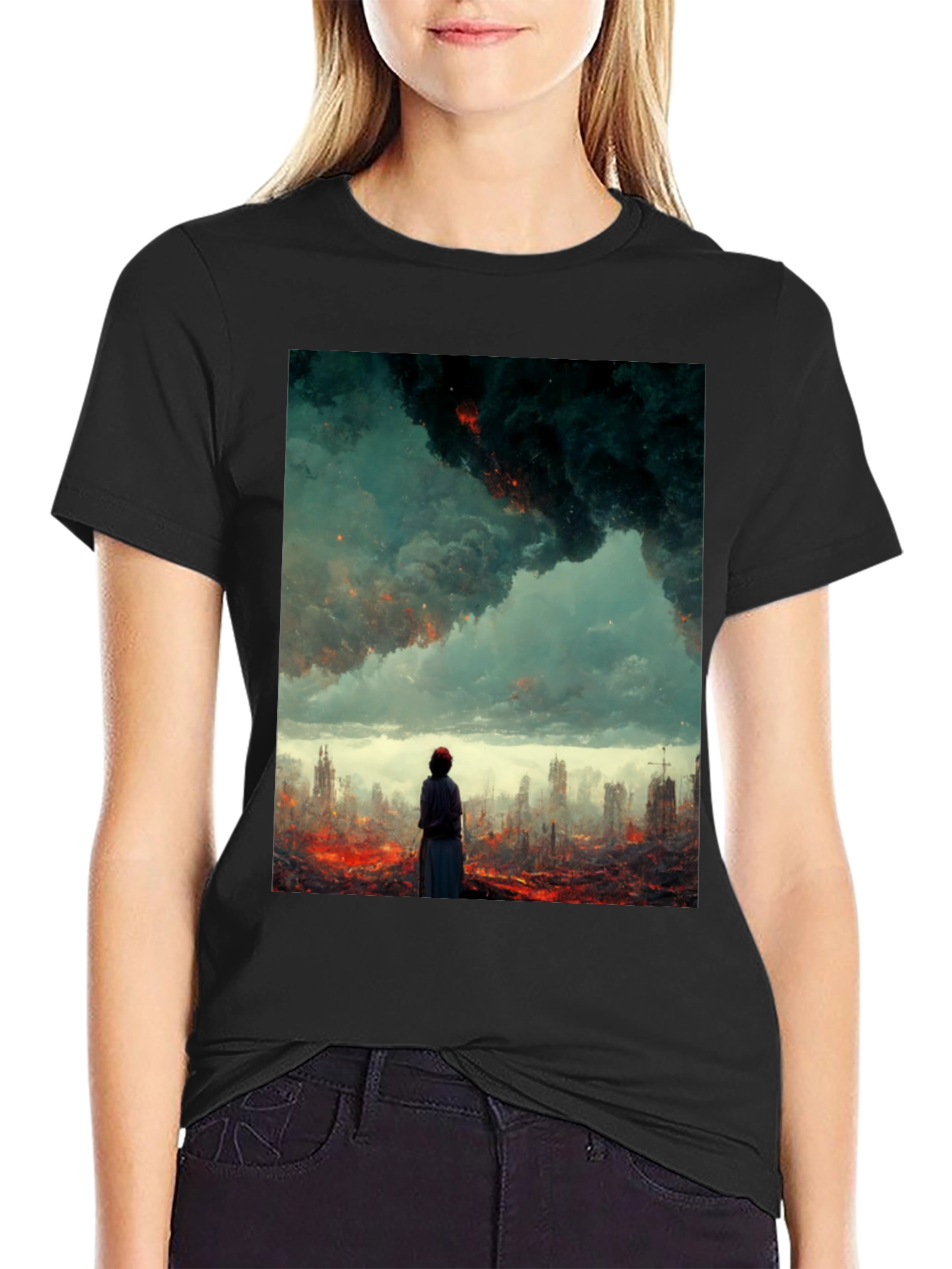 Black Apocalyptic Vision Graphic Tee - Black view 2