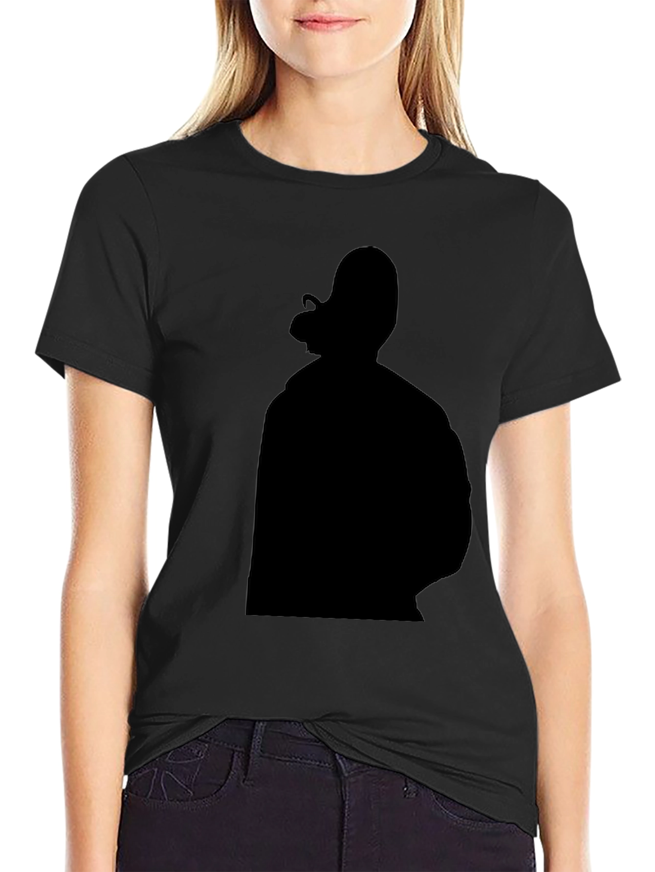 Black Black Graphic Tee - Silhouette Design view 2