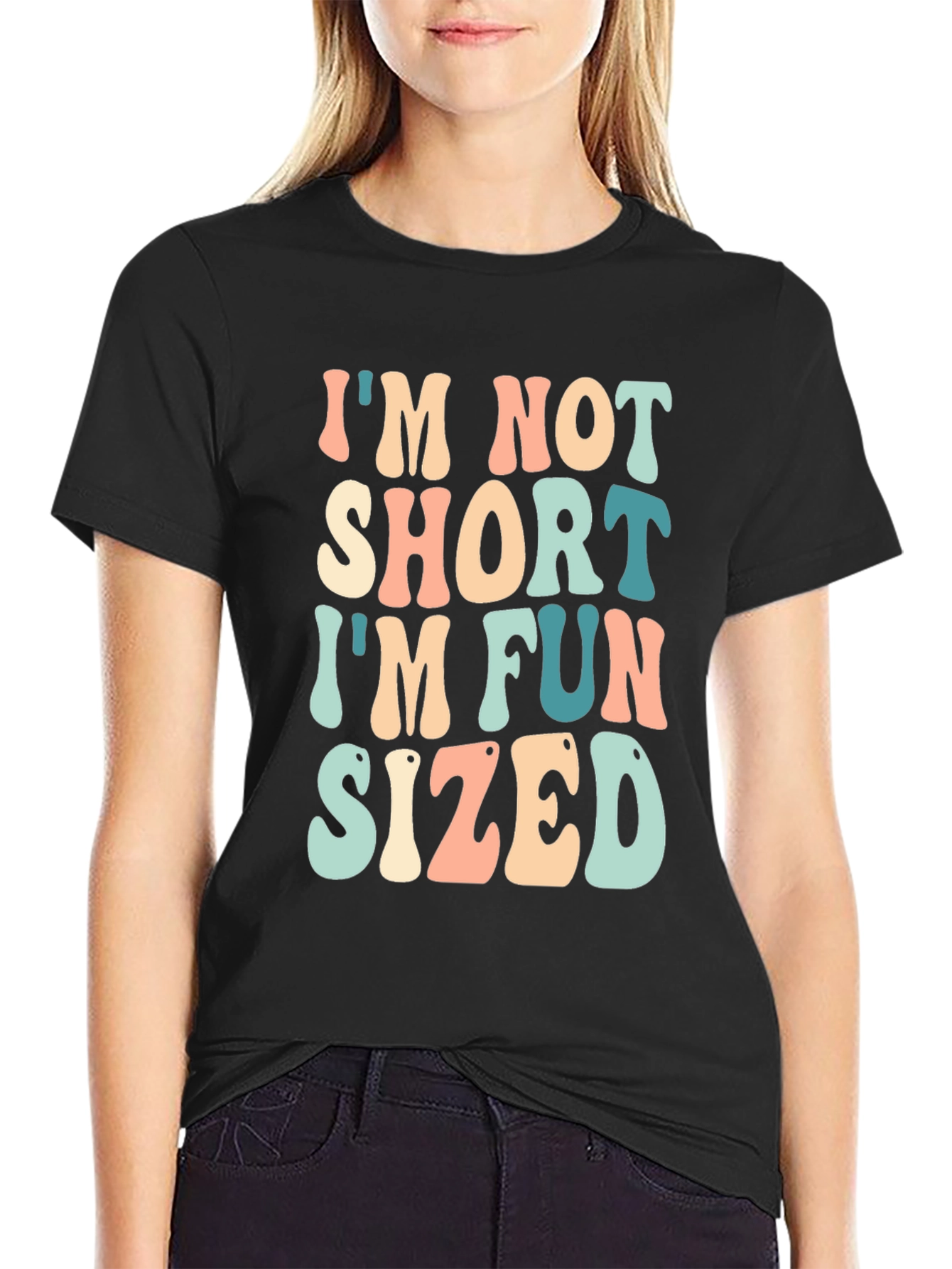 Black Fun Sized T-Shirt - I'm Not Short view 2