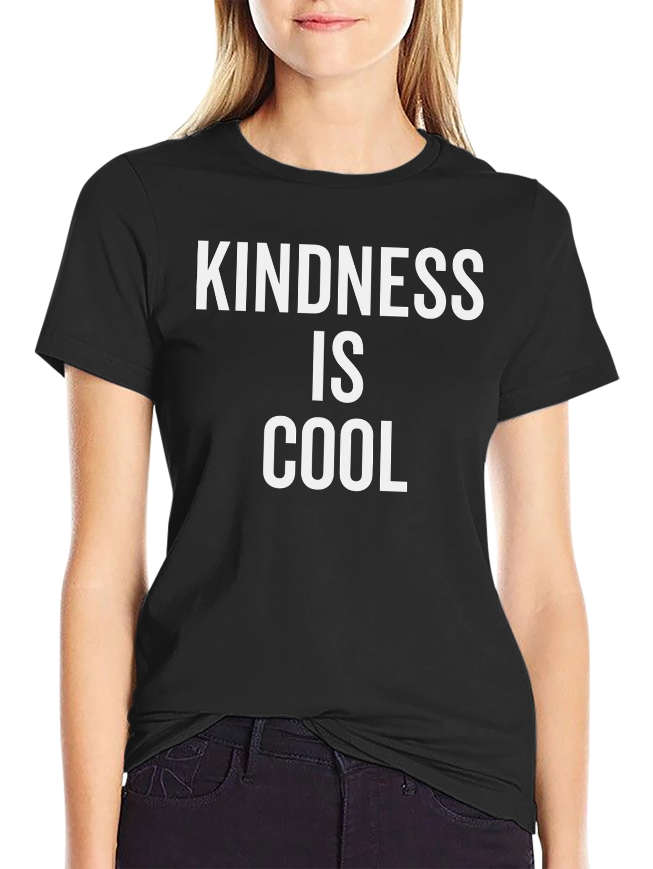 Black Kindness Is Cool Black T-Shirt view 2