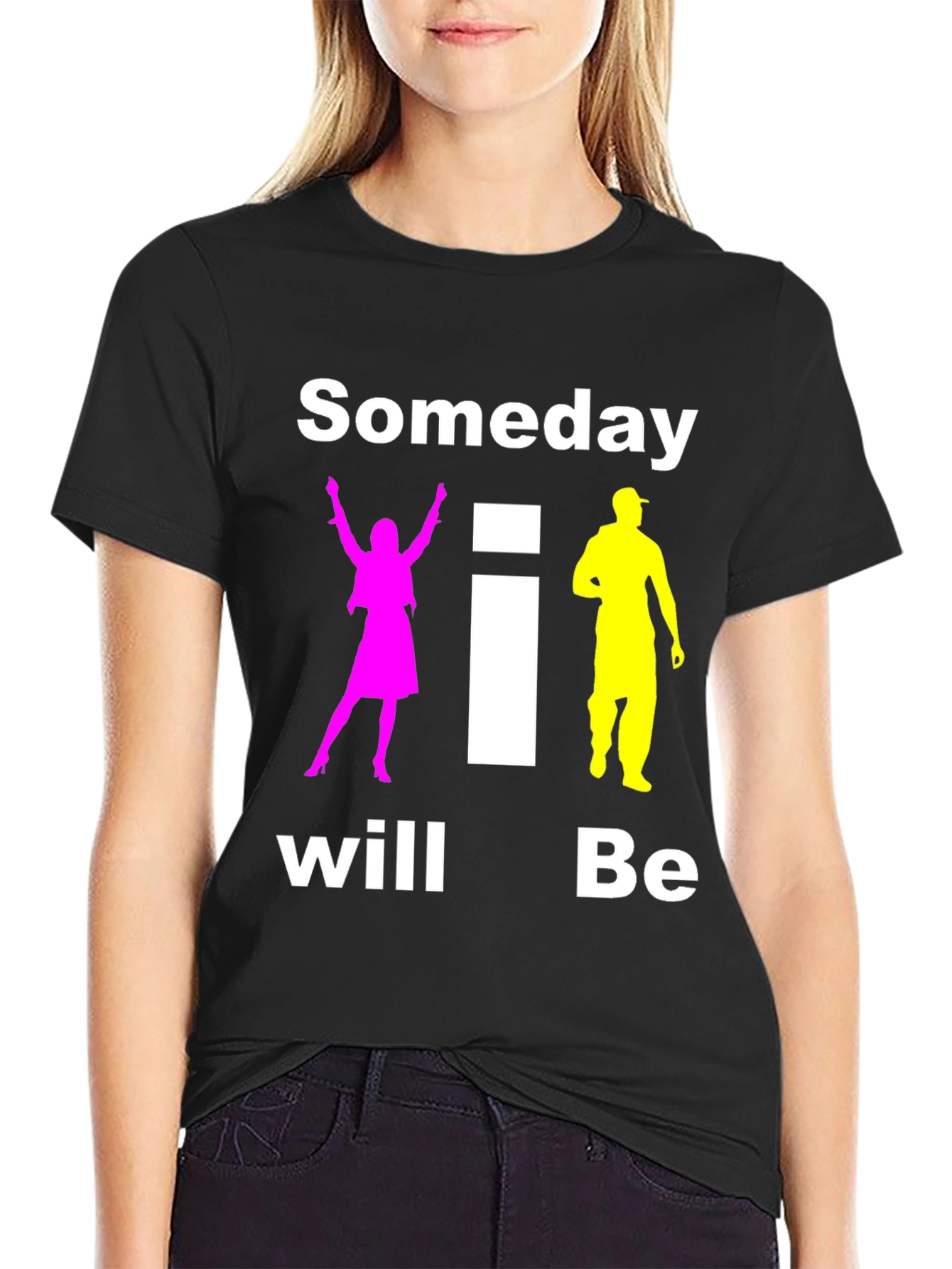 Black Someday I will Be T-Shirt Black Cotton view 2