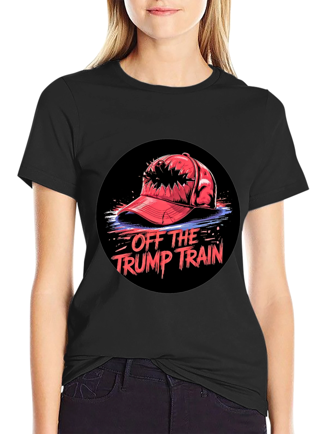 Black Off The Trump Train Graphic Tee view 2