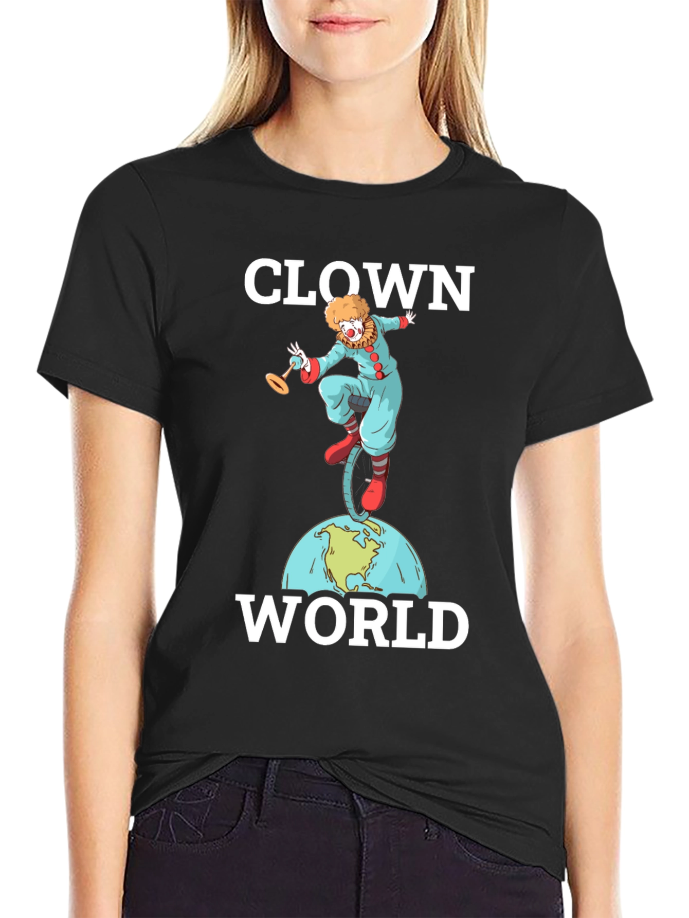Black Clown World Graphic T-Shirt view 2