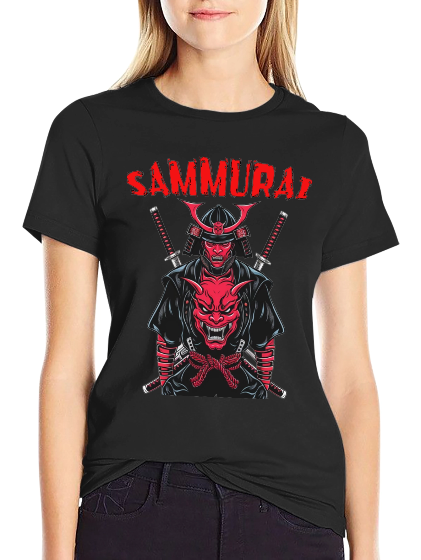 Black Samurai Graphic T-Shirt - Black view 2