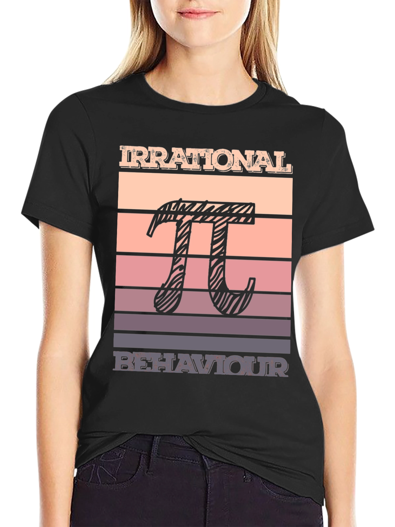 Black Irrational Behaviour T-Shirt - Pi Math Lover Tee view 2