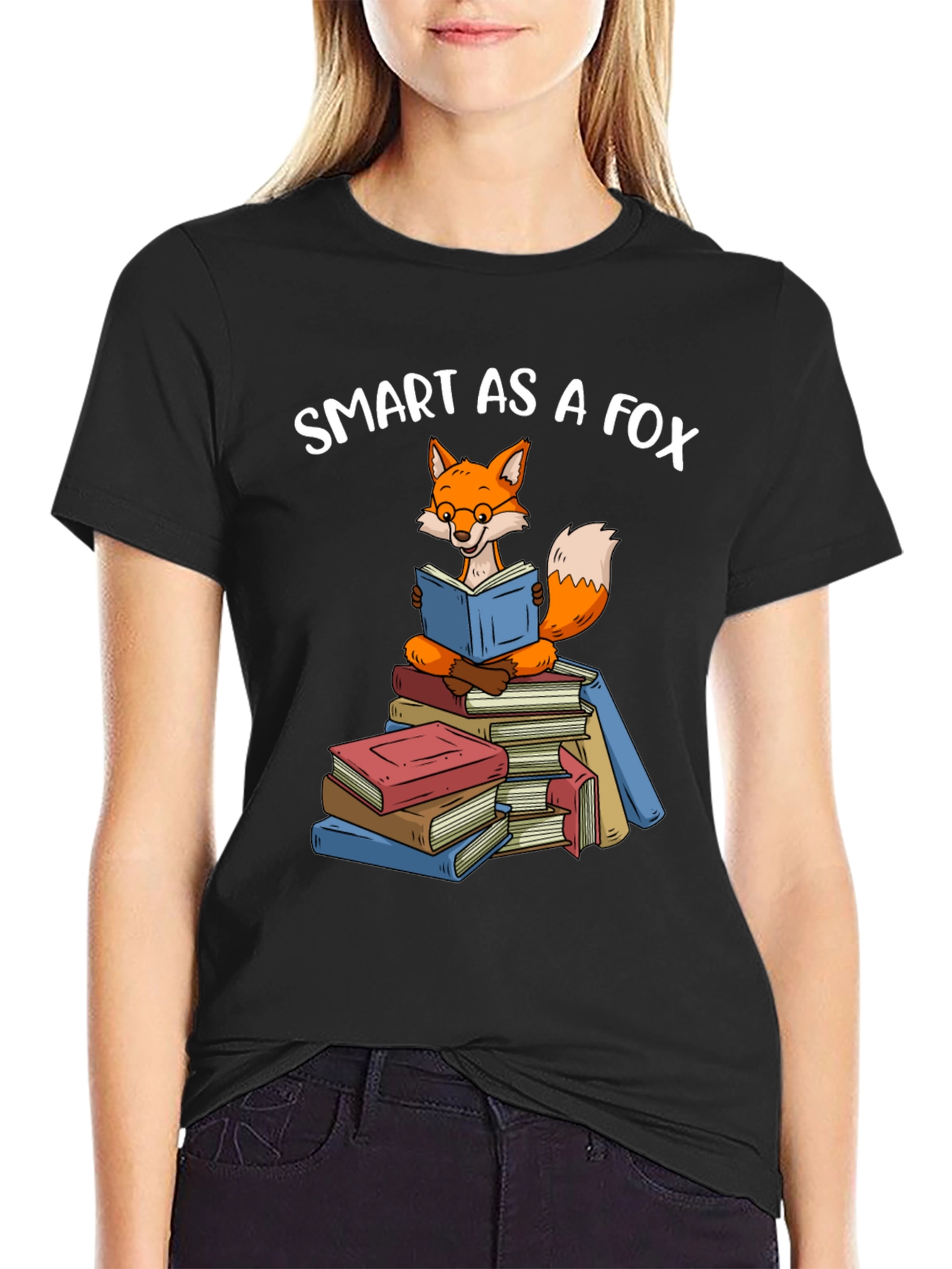 Black Smart As A Fox Book T-Shirt view 2