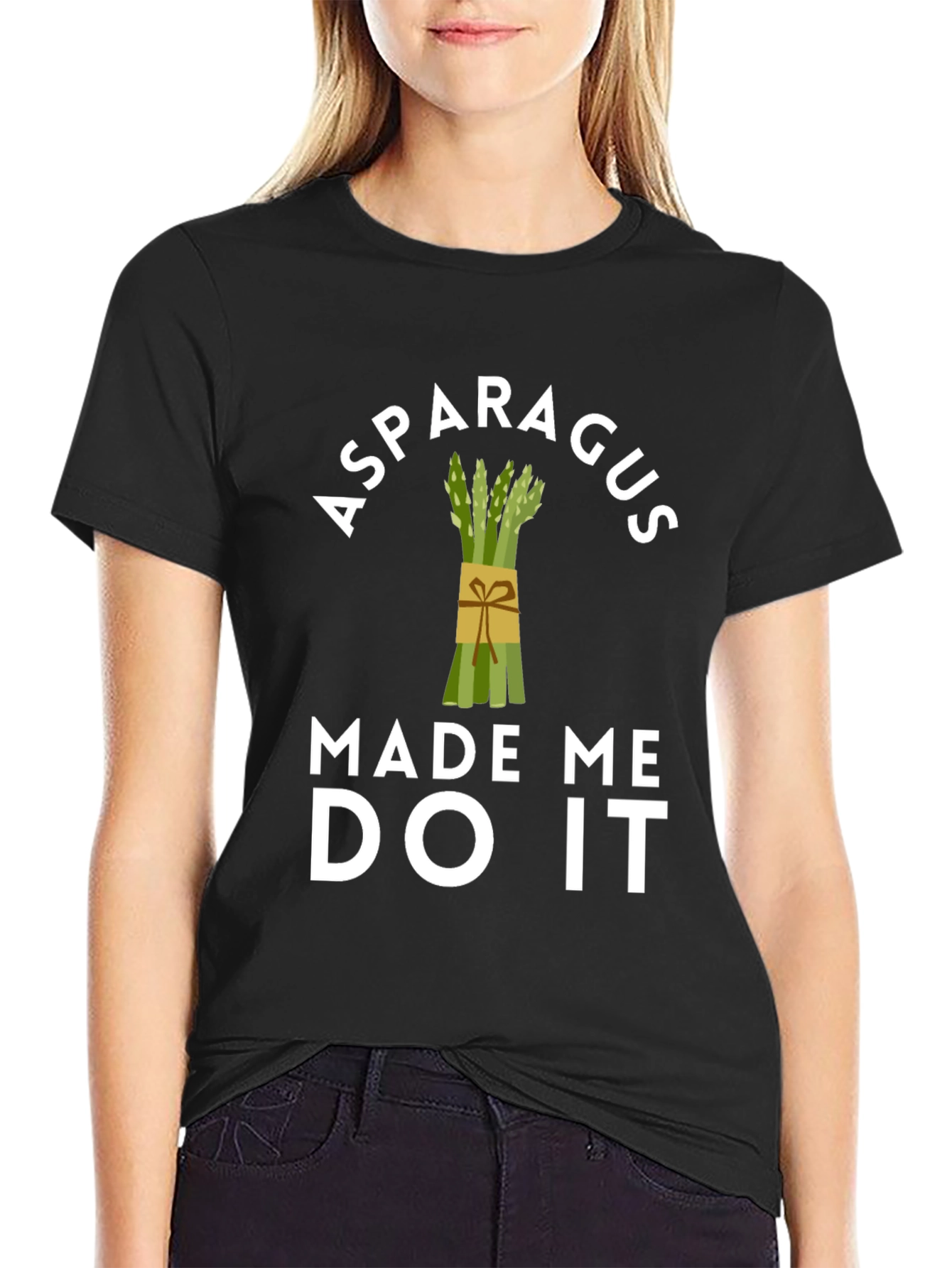 Black Asparagus Made Me Do It T-Shirt view 2