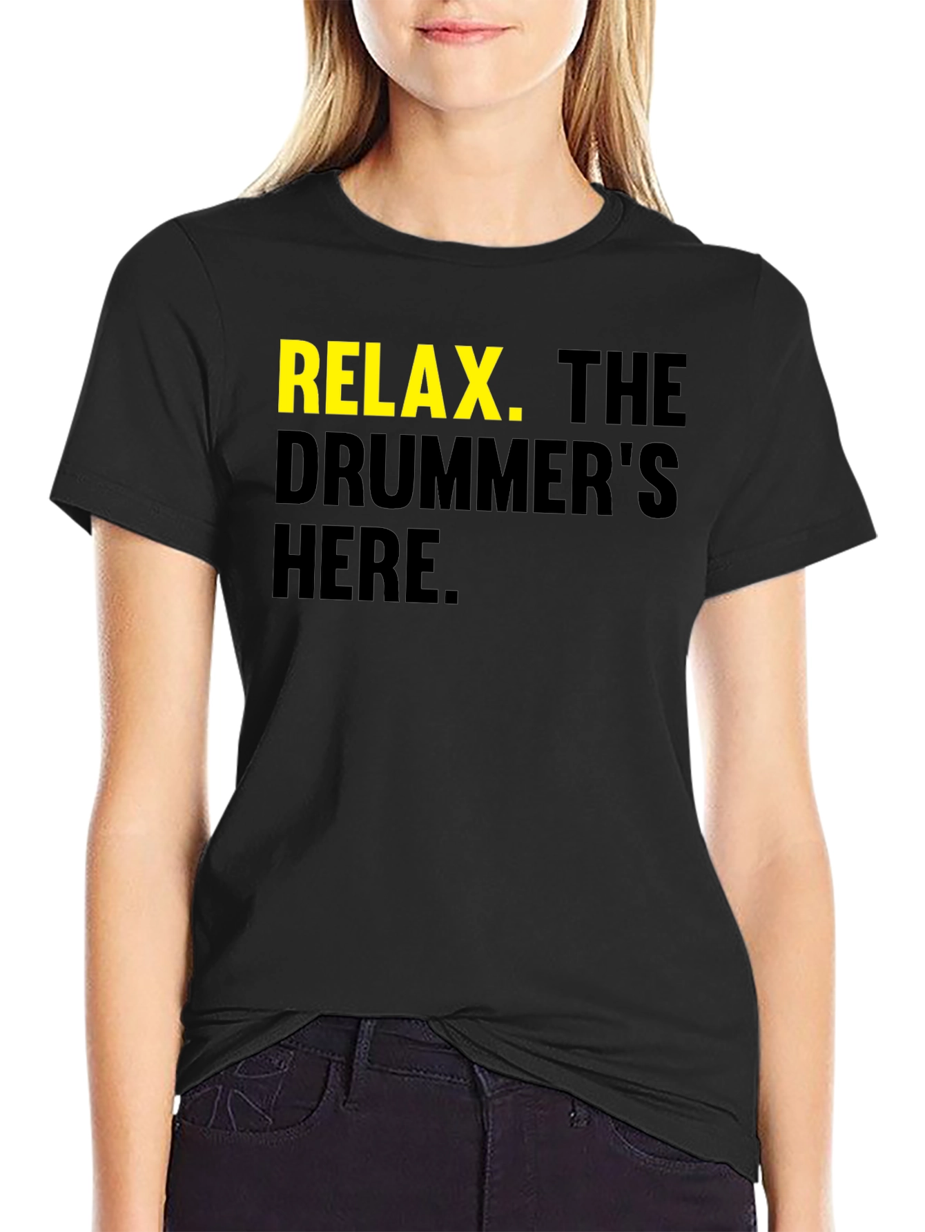 Black Relax The Drummer's Here - Graphic Tee view 2