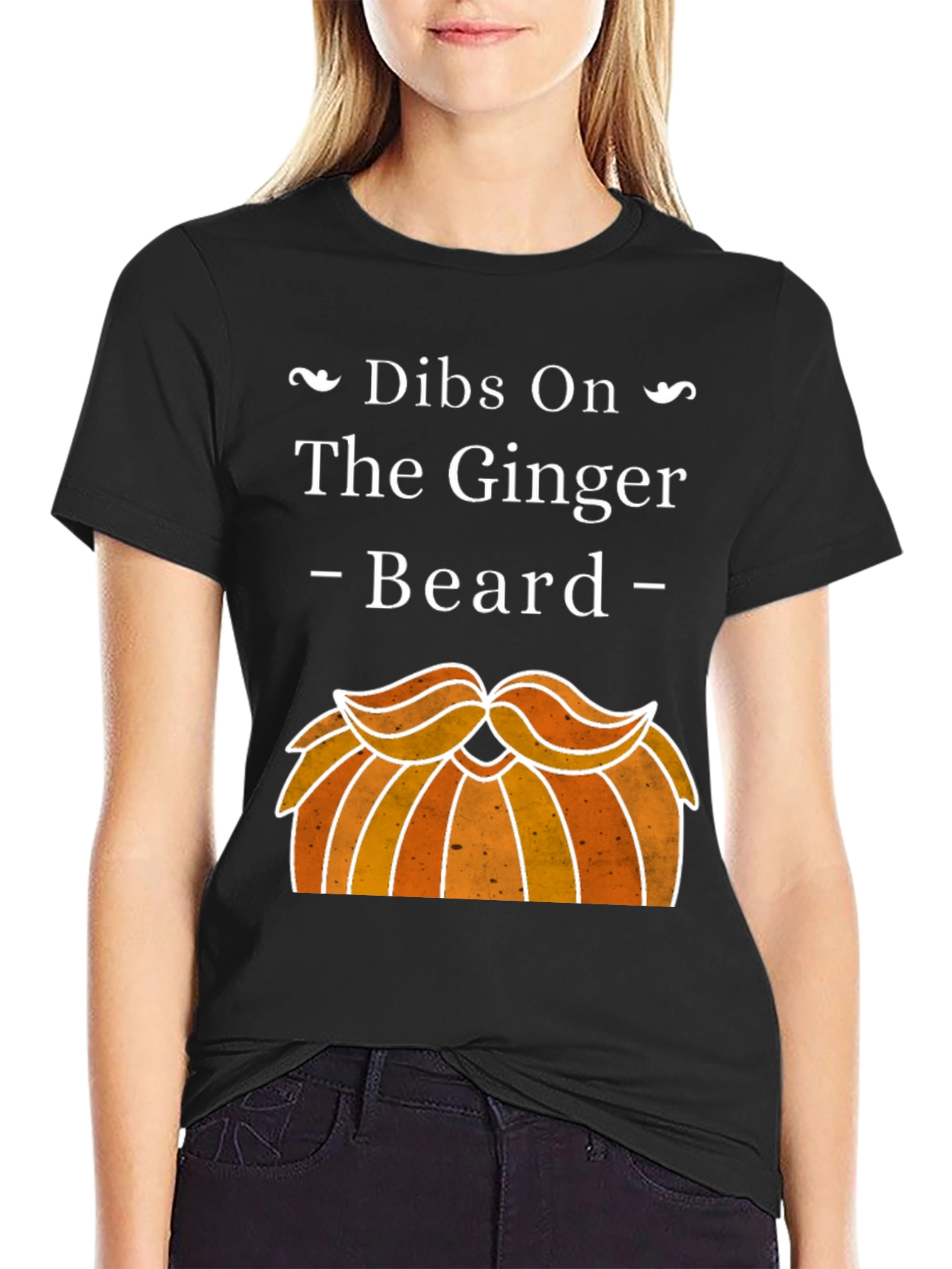 Black Dibs On The Ginger Beard Graphic T-Shirt view 2