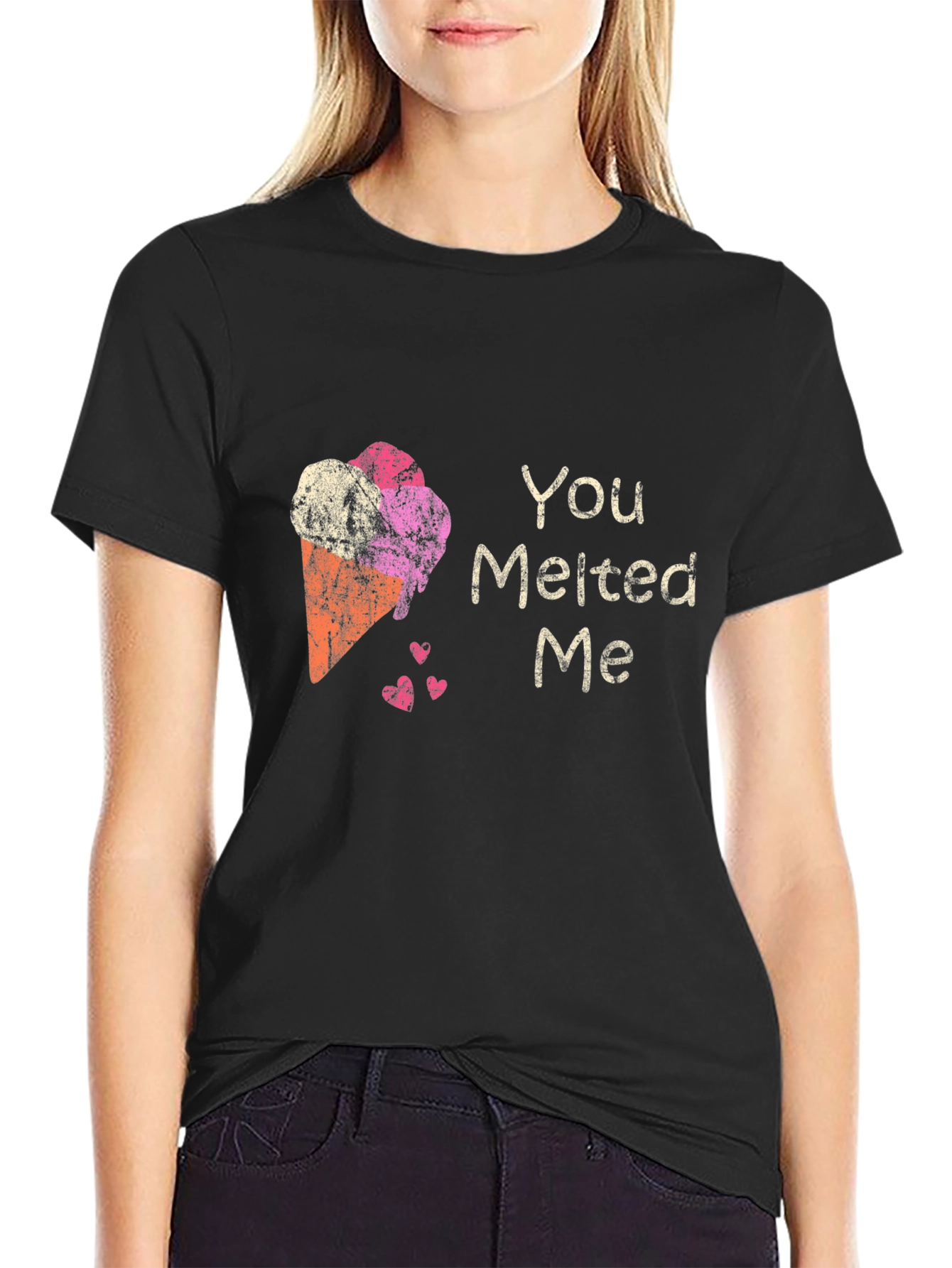 Black You Melted Me Ice Cream Graphic Tee view 2