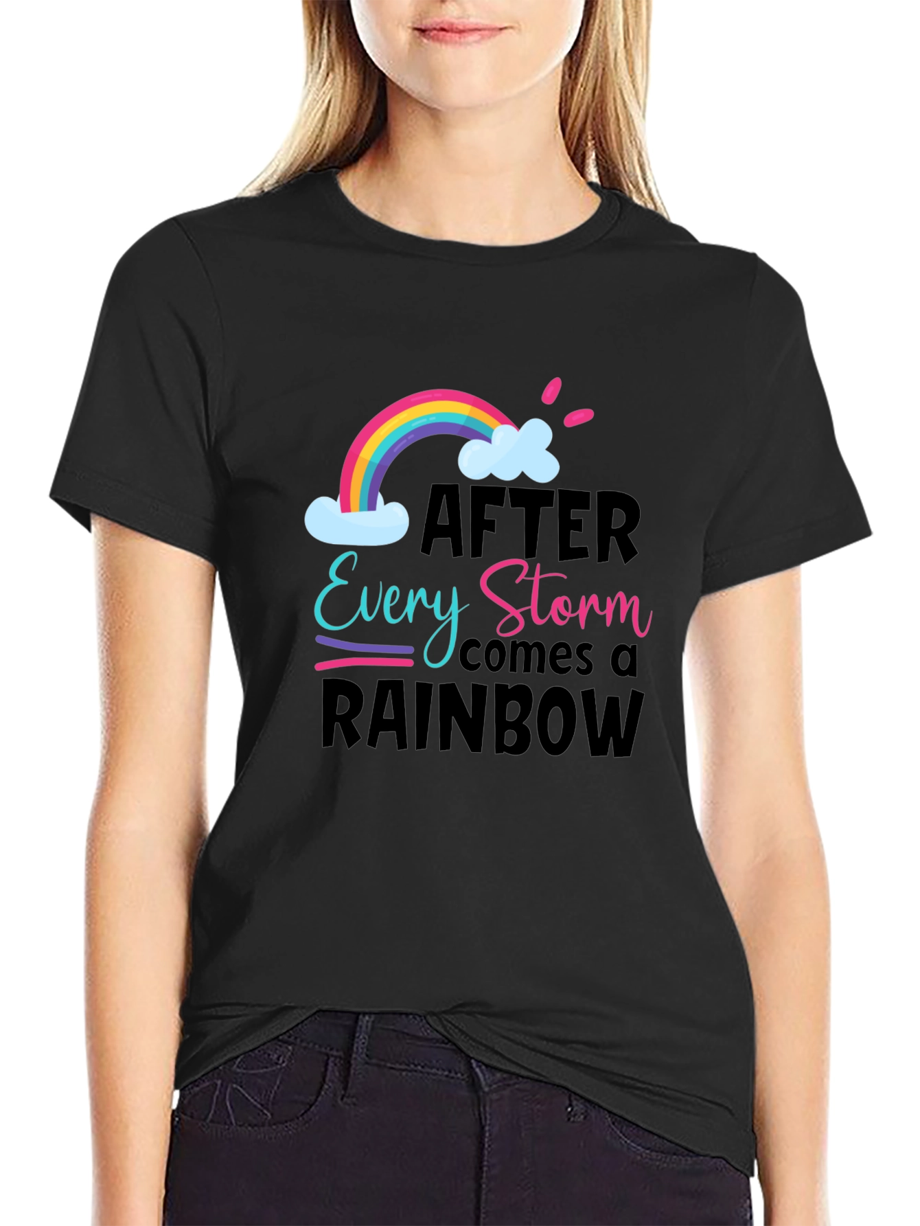 Black Rainbow After the Storm Graphic Tee view 2
