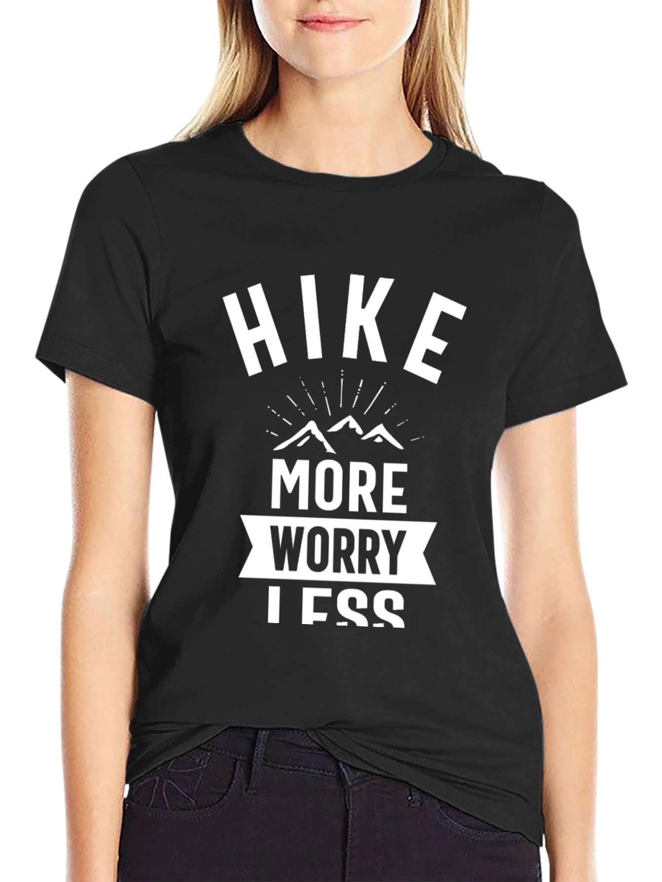 Black Hike More Worry Less Graphic Tee - Black T-Shirt view 2