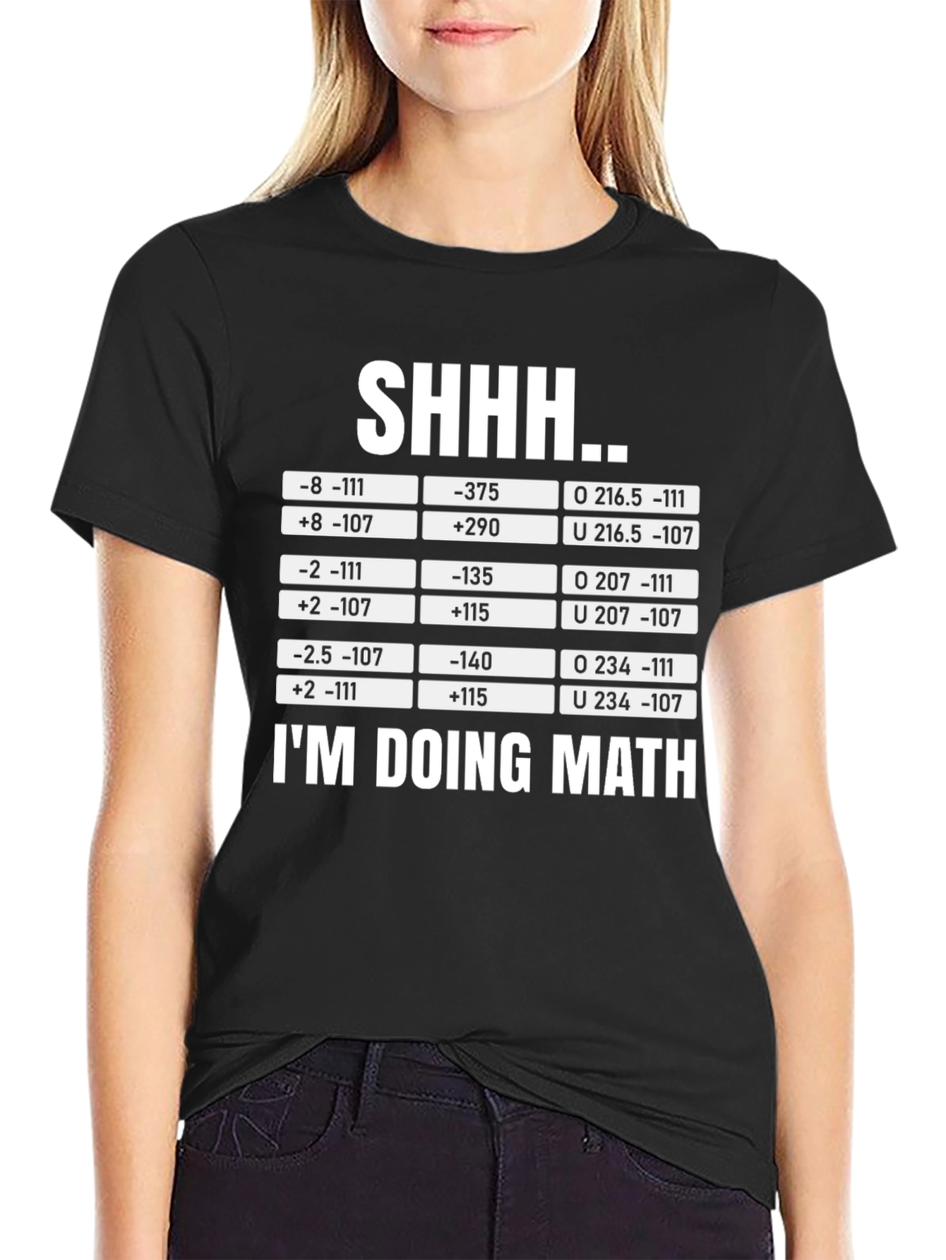 Black Math Equations T-Shirt - SHHH.. I'M DOING MATH view 2
