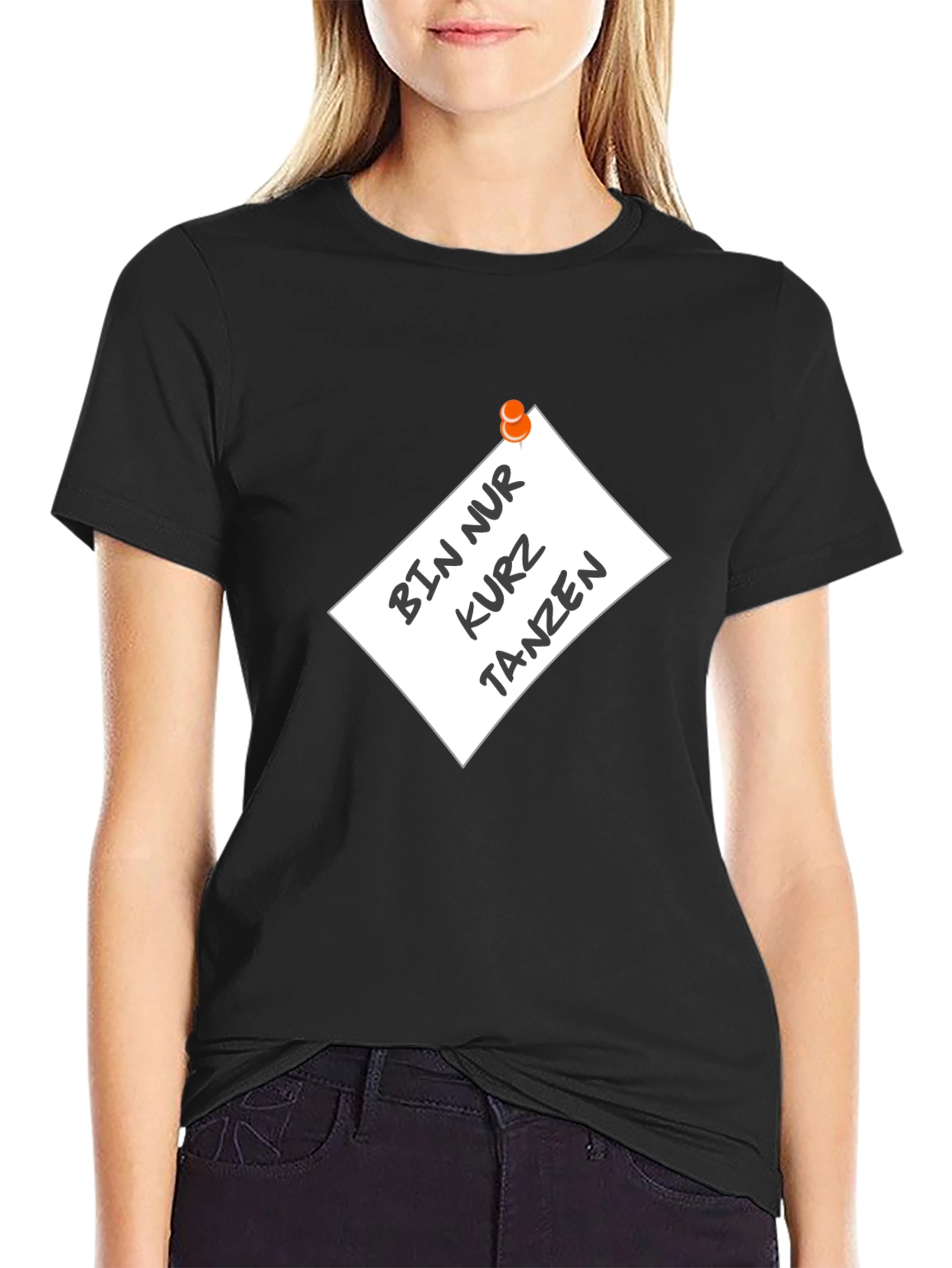 Black Bin Nur Kurz Tanzen Black T-Shirt view 2