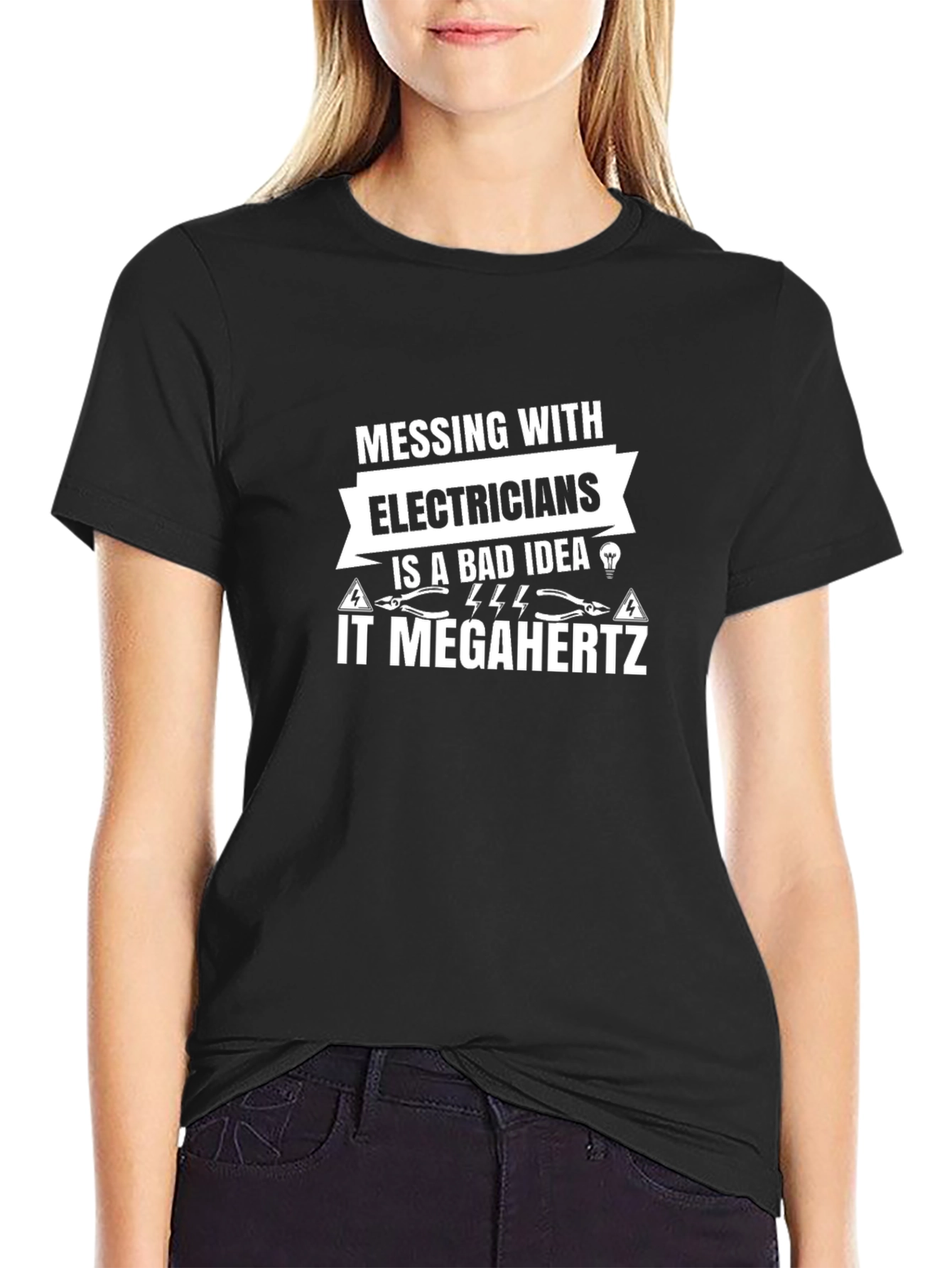 Black Electrician Humor Graphic T-Shirt view 2