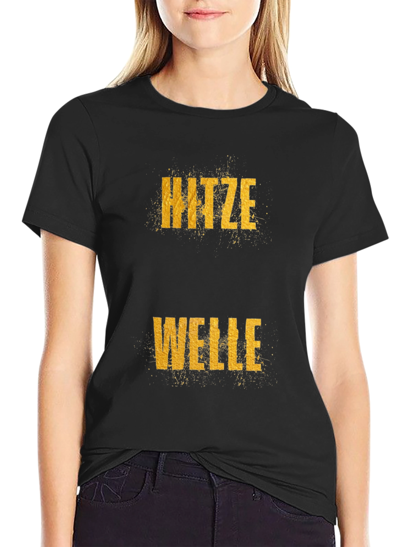 Black Hitzewelle Black Graphic Tee - Heatwave T-Shirt view 2