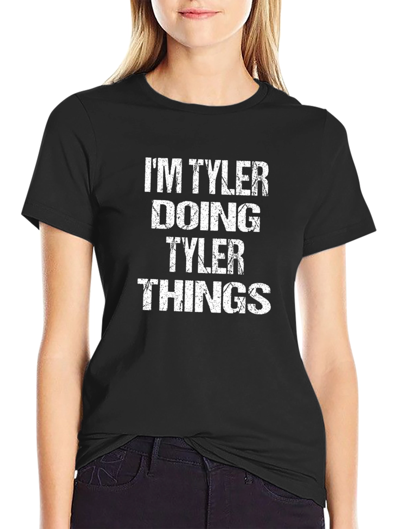 Black I'm Tyler Doing Tyler Things T-Shirt view 2