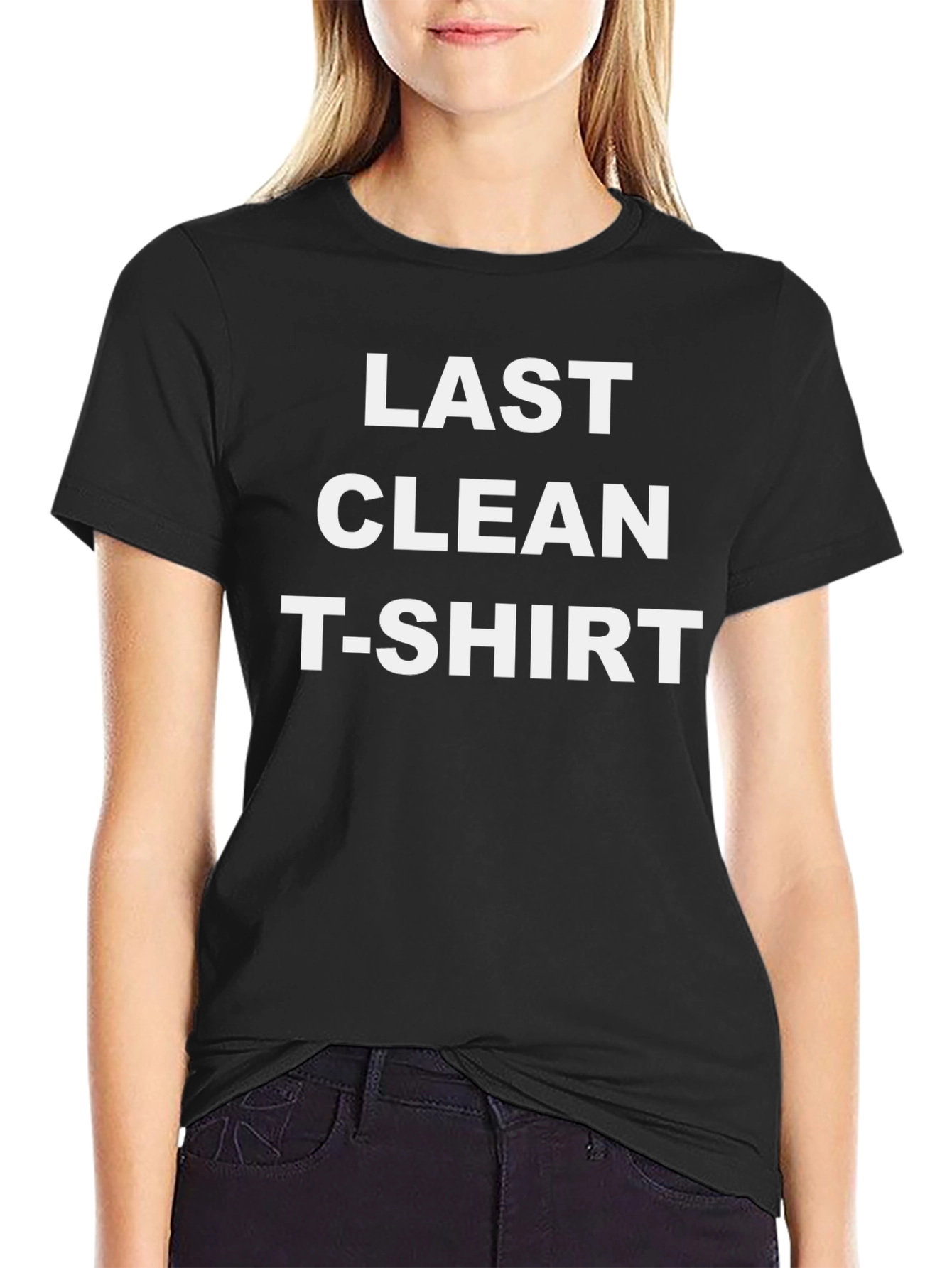 Black Last Clean T-Shirt - Novelty Graphic Tee view 2