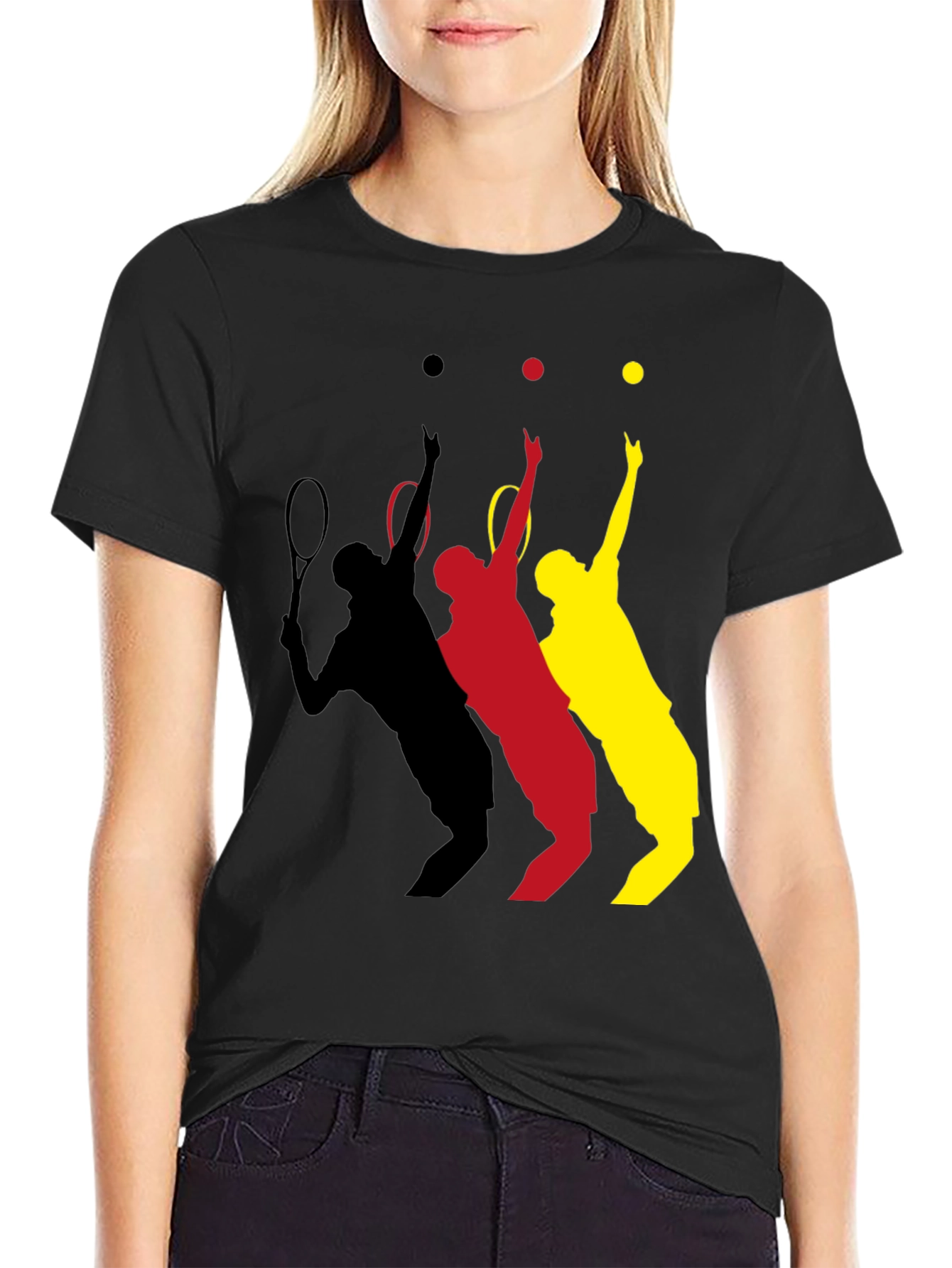 Black Tennis Player T-Shirt - Black view 2