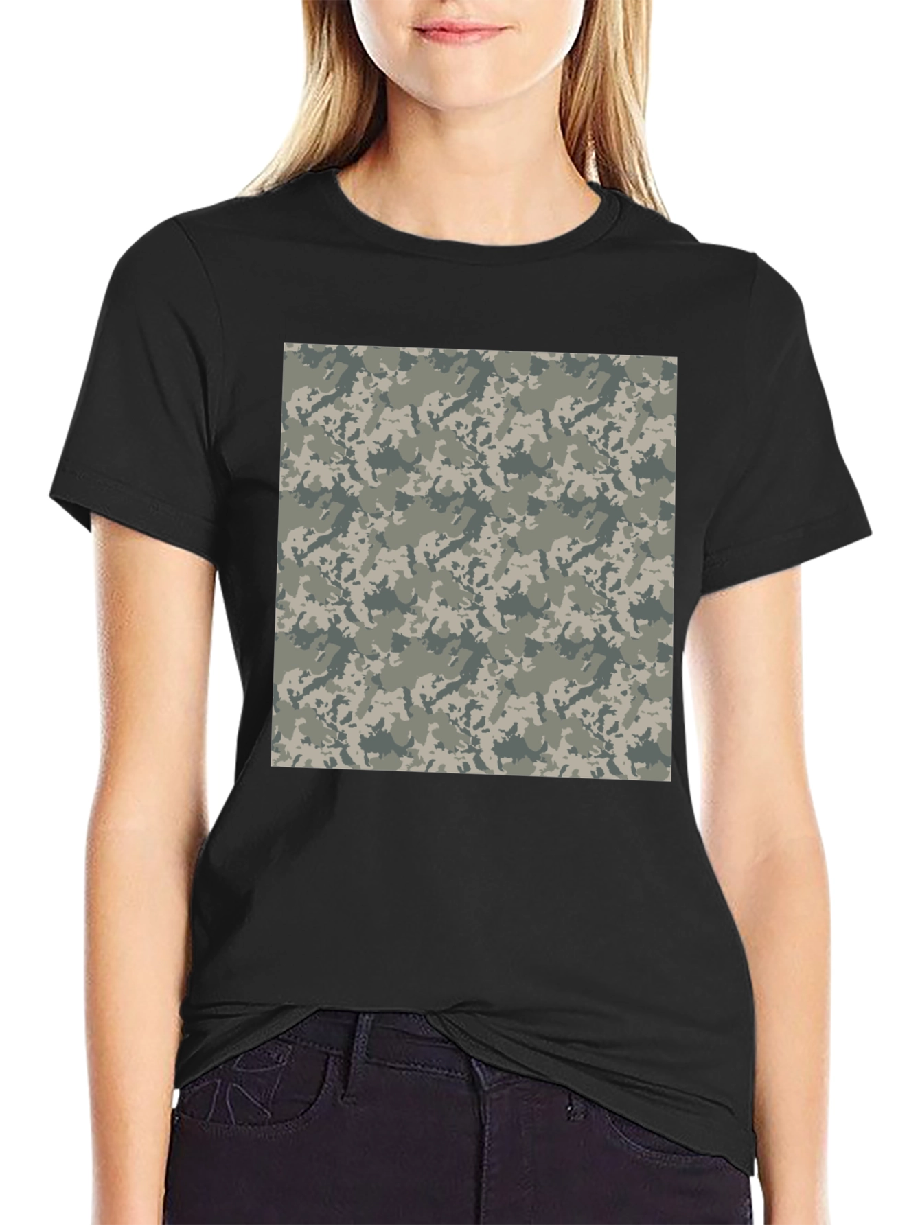 Black Camo Pattern T-Shirt view 2