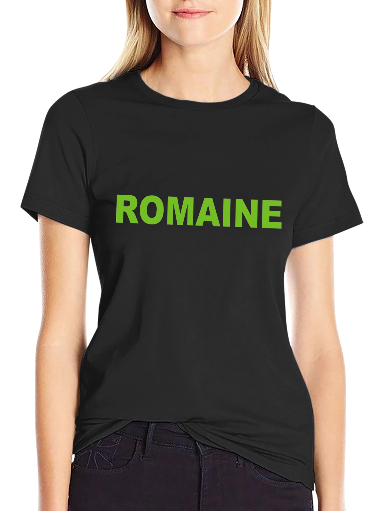 Black Romaine Graphic Black T-Shirt - Stylish Casual Wear view 2