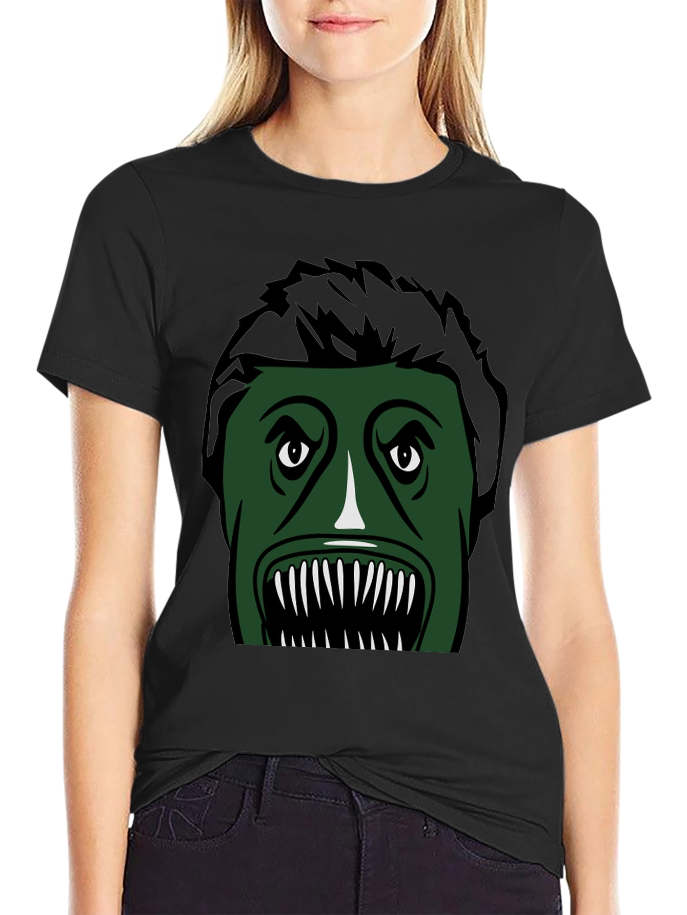 Black Monster Graphic Tee -  Unique Horror Design view 2