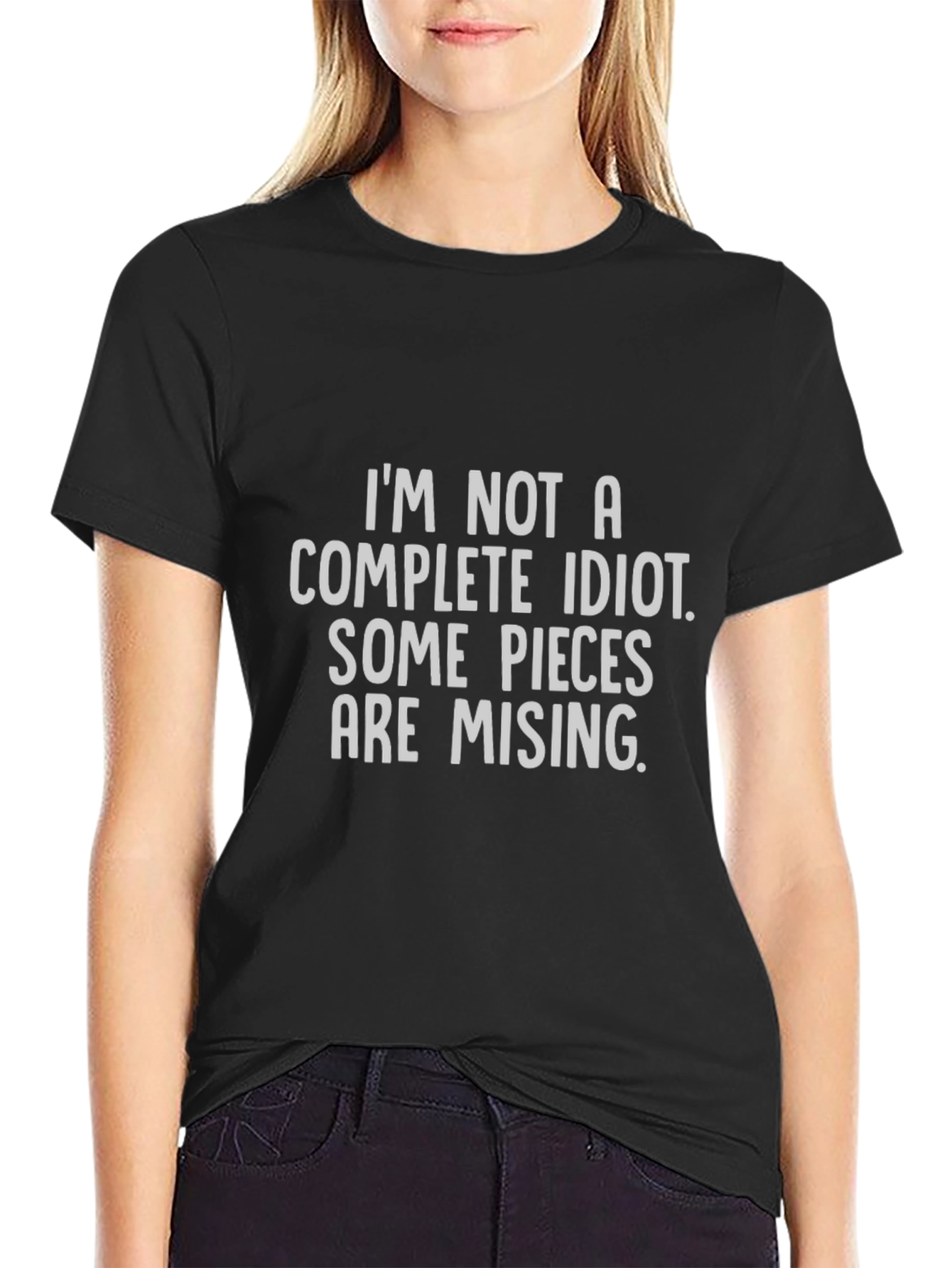 Black Funny 'Not a Complete Idiot' Graphic Tee view 2