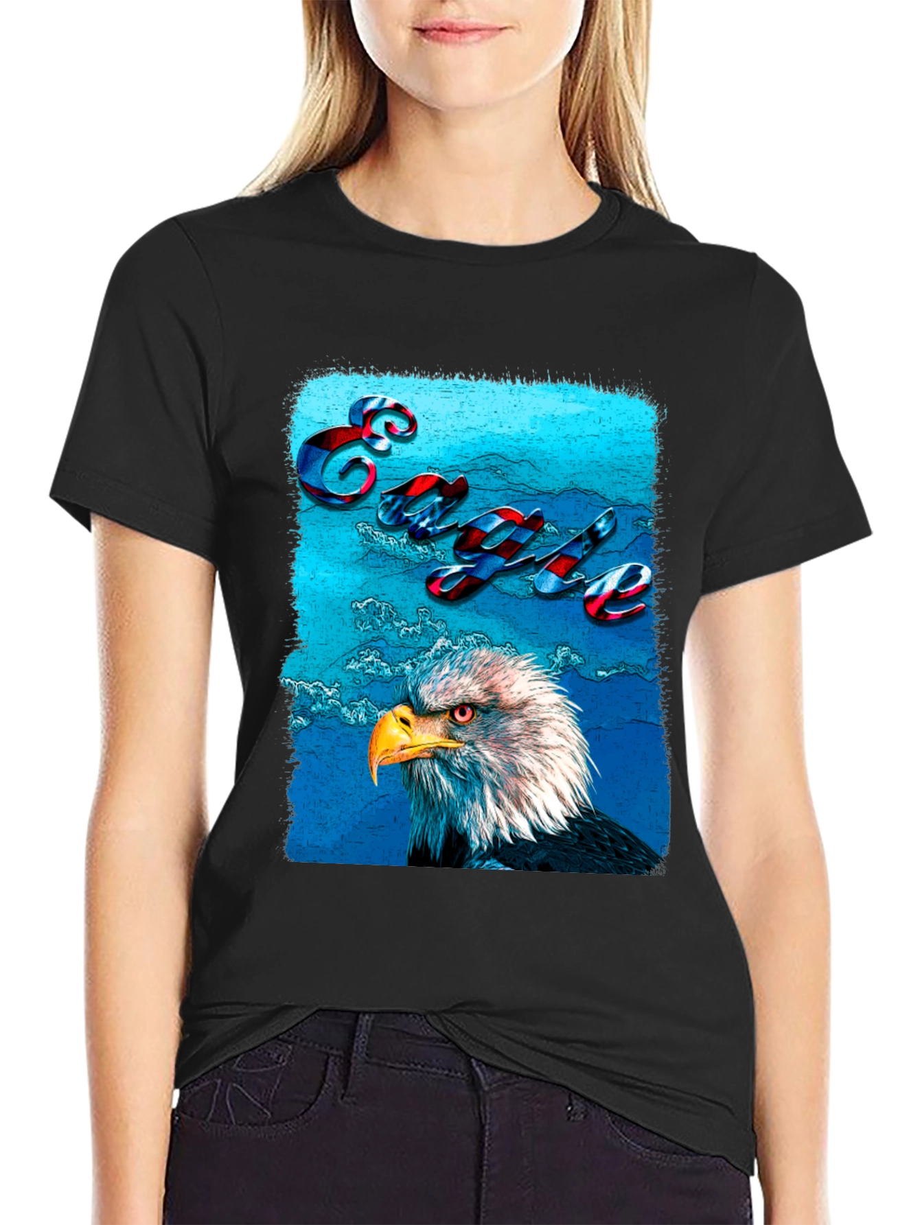 Black Eagle Graphic T-Shirt - Patriotic USA Style view 2